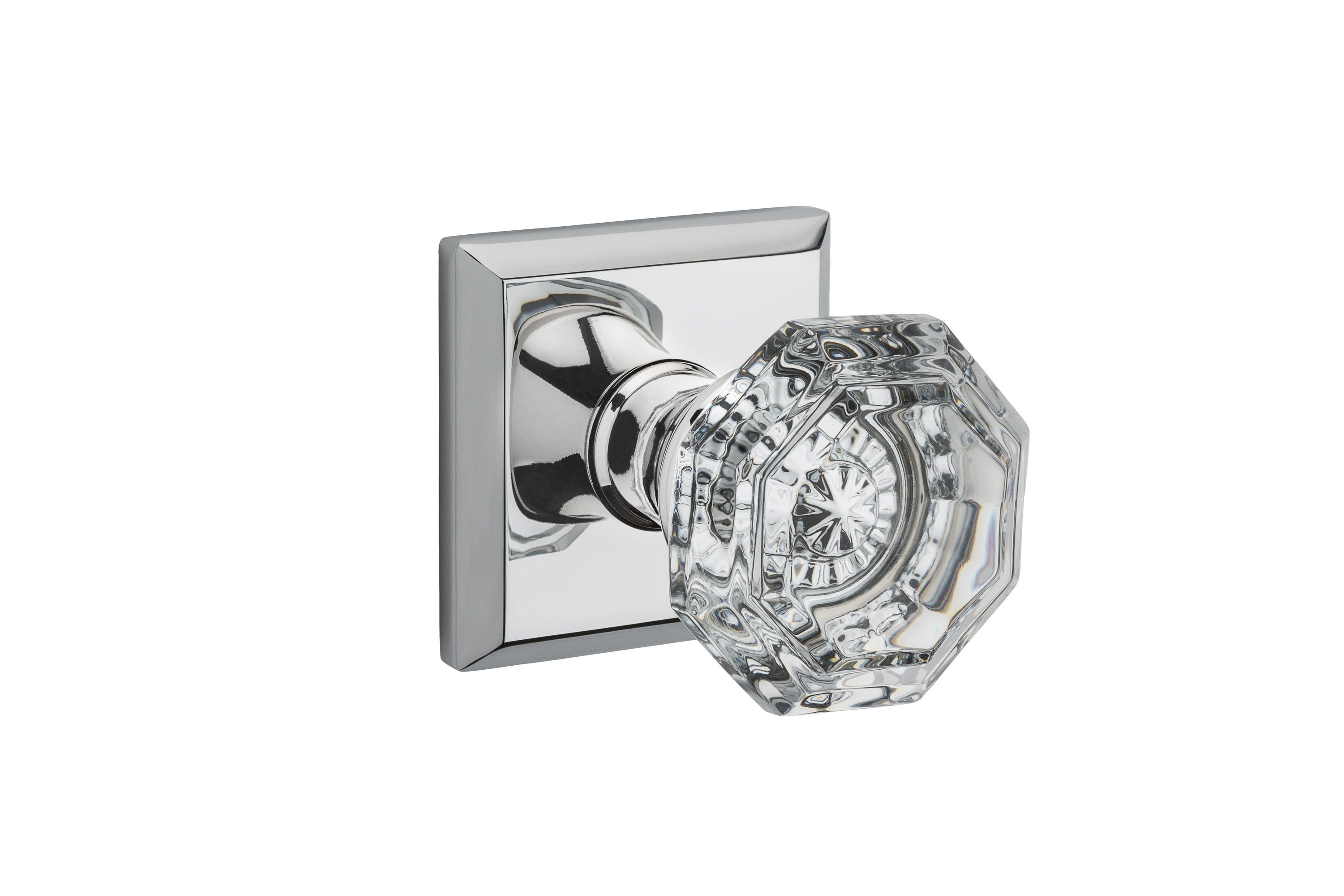 Crystal Passage Door Knob with Traditional Square Rose