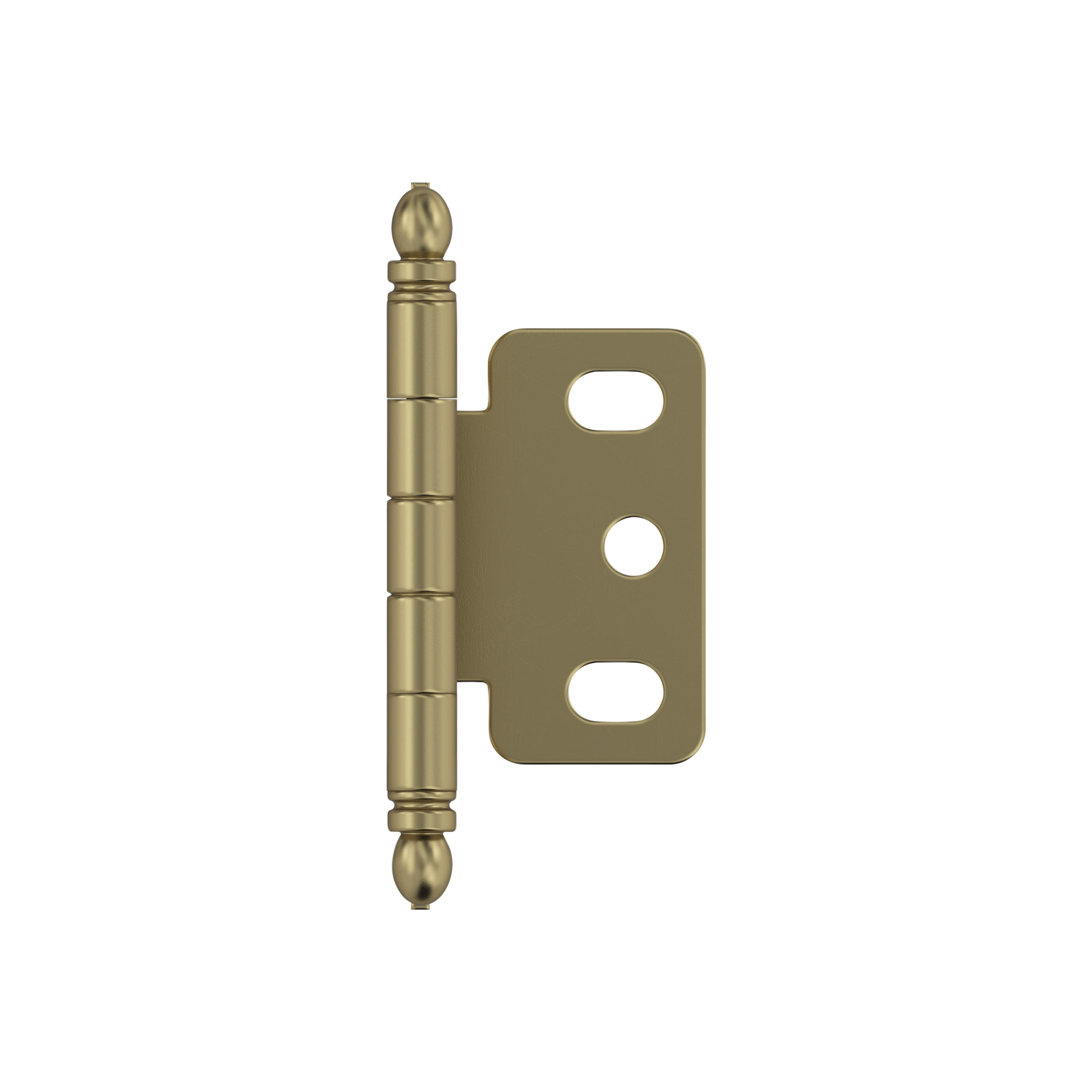 Golden Champagne 3/4 in. (19 mm) Door Thickness Full Inset, Partial Wrap Ball Tip Cabinet Hinge - Single Hinge