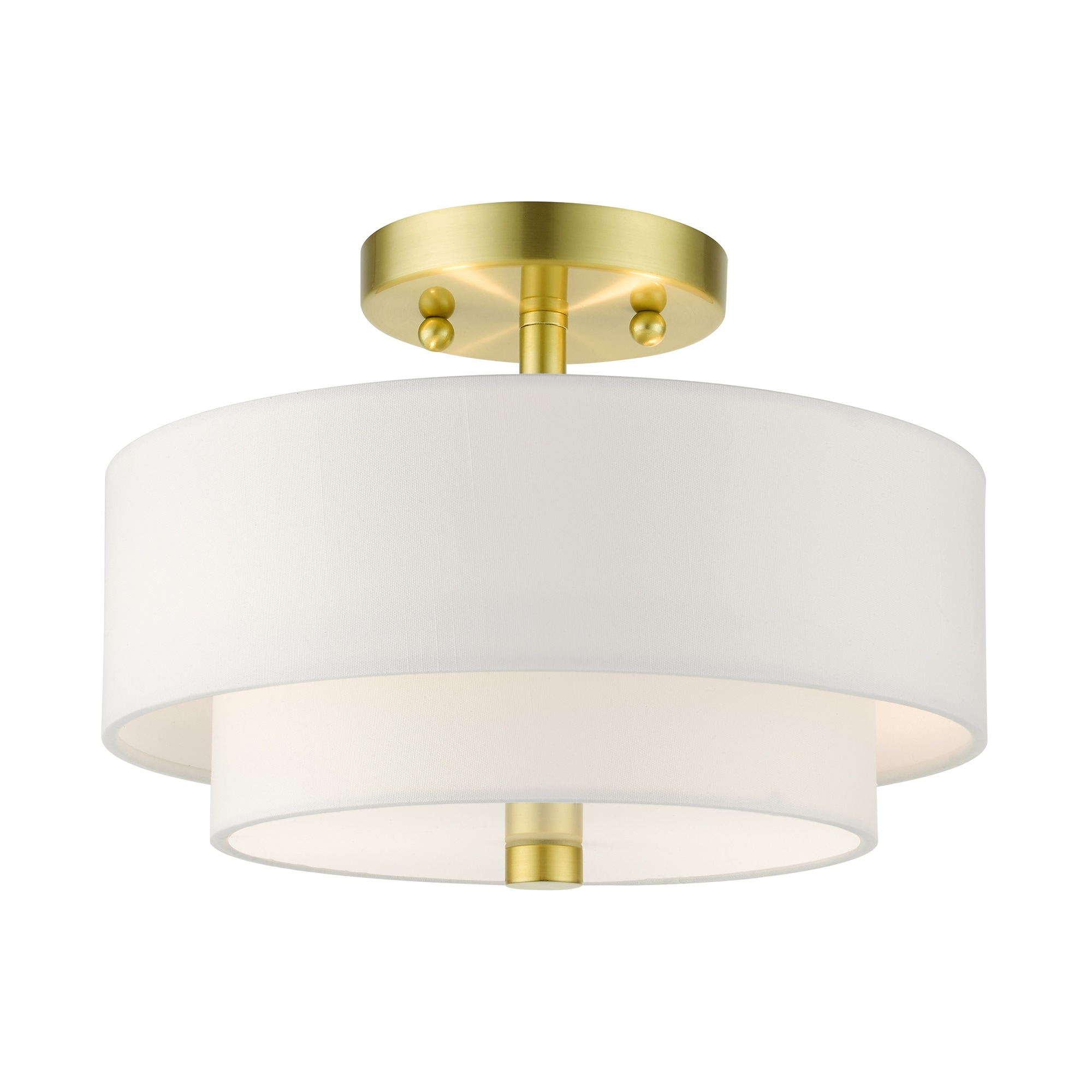 Livex Lighting Meridian 2 - Light Semi-Flush Mount in  Satin Brass