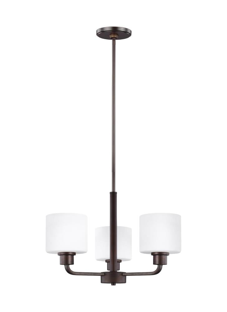 Canfield 3-Light Burnt Sienna Modern Minimalist Hanging Drum Chandelier