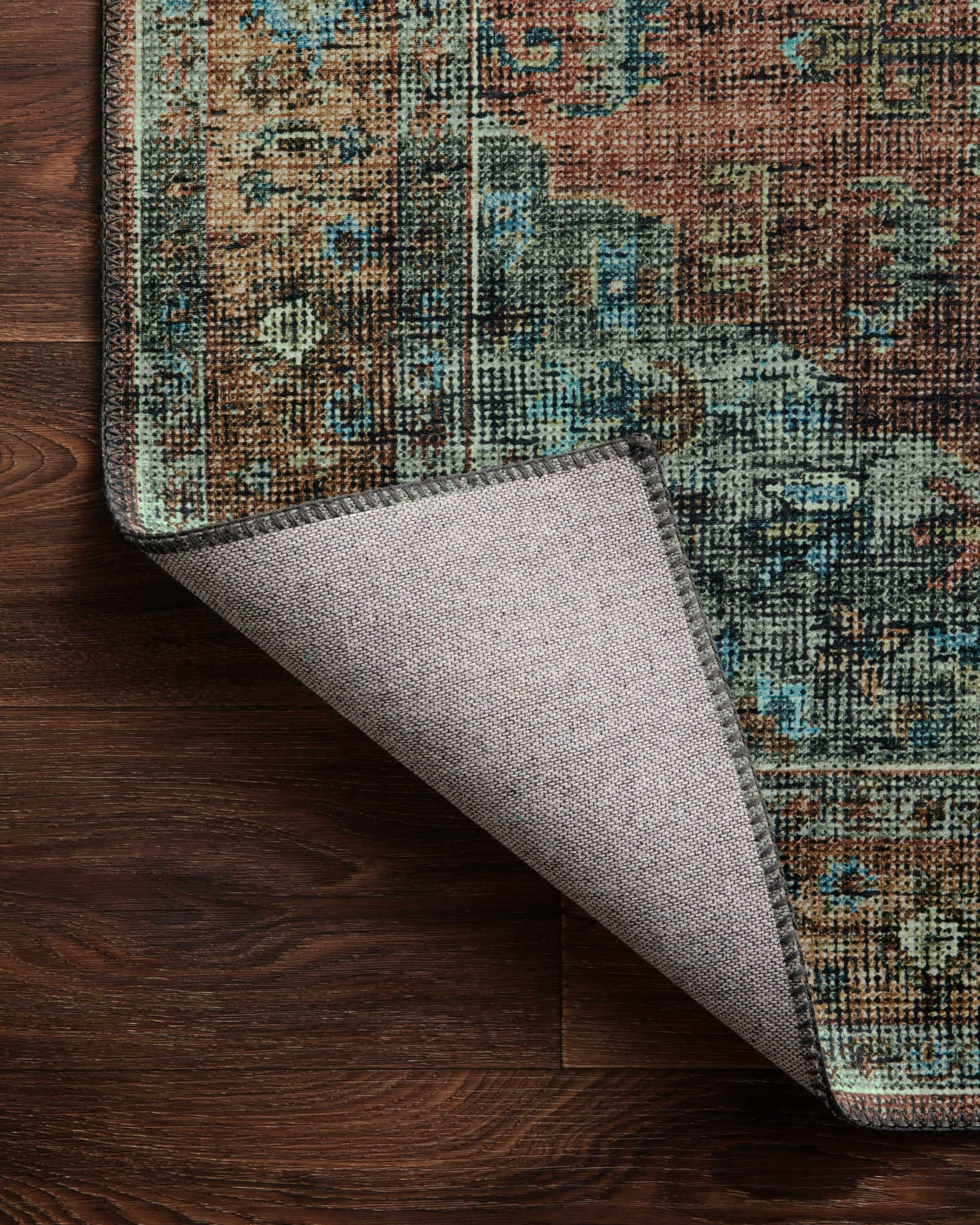 Skye Blue Terracotta 7' x 9' Oval Vintage-Inspired Area Rug