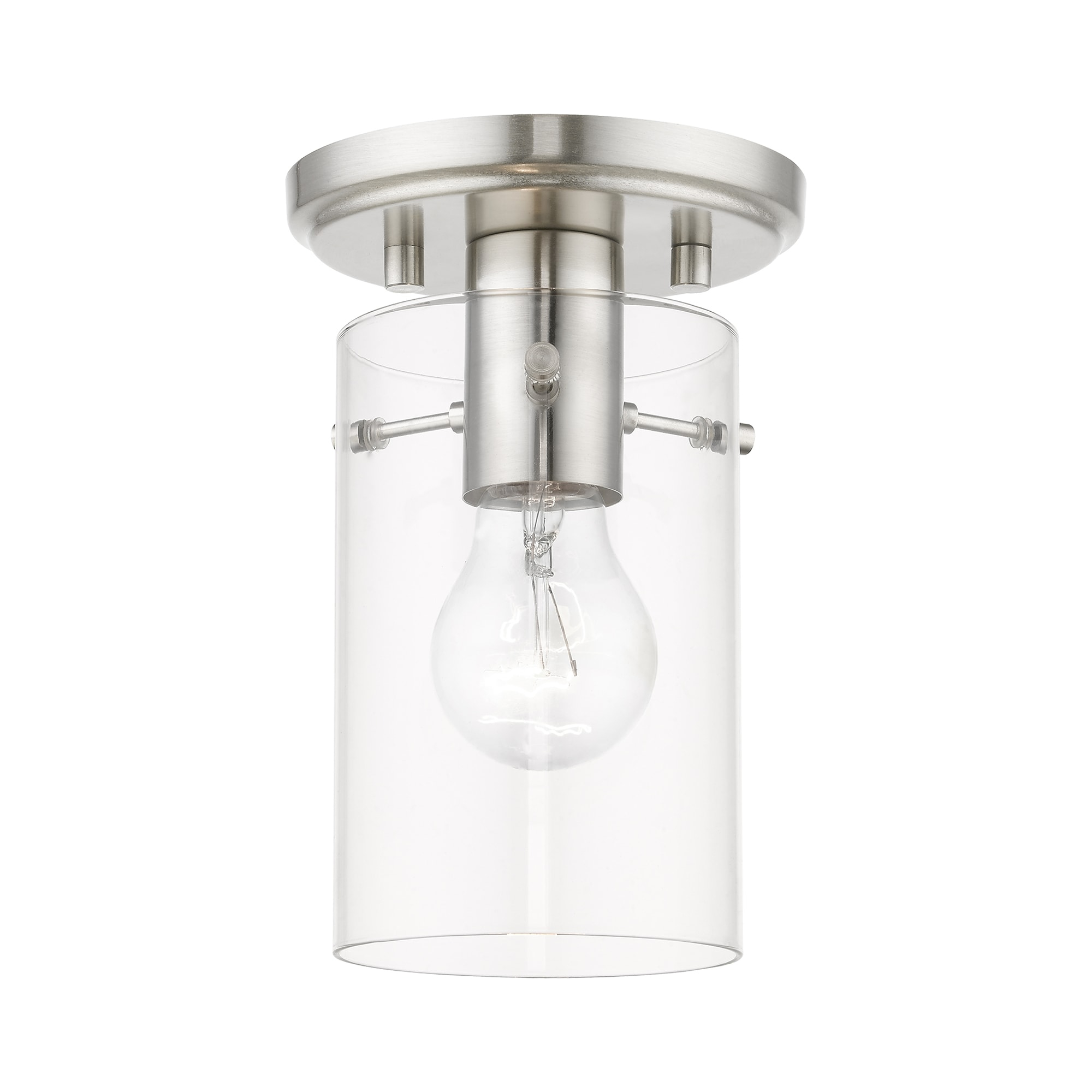 Livex Lighting Munich 1 - Light Flush Mount in  Brushed Nickel