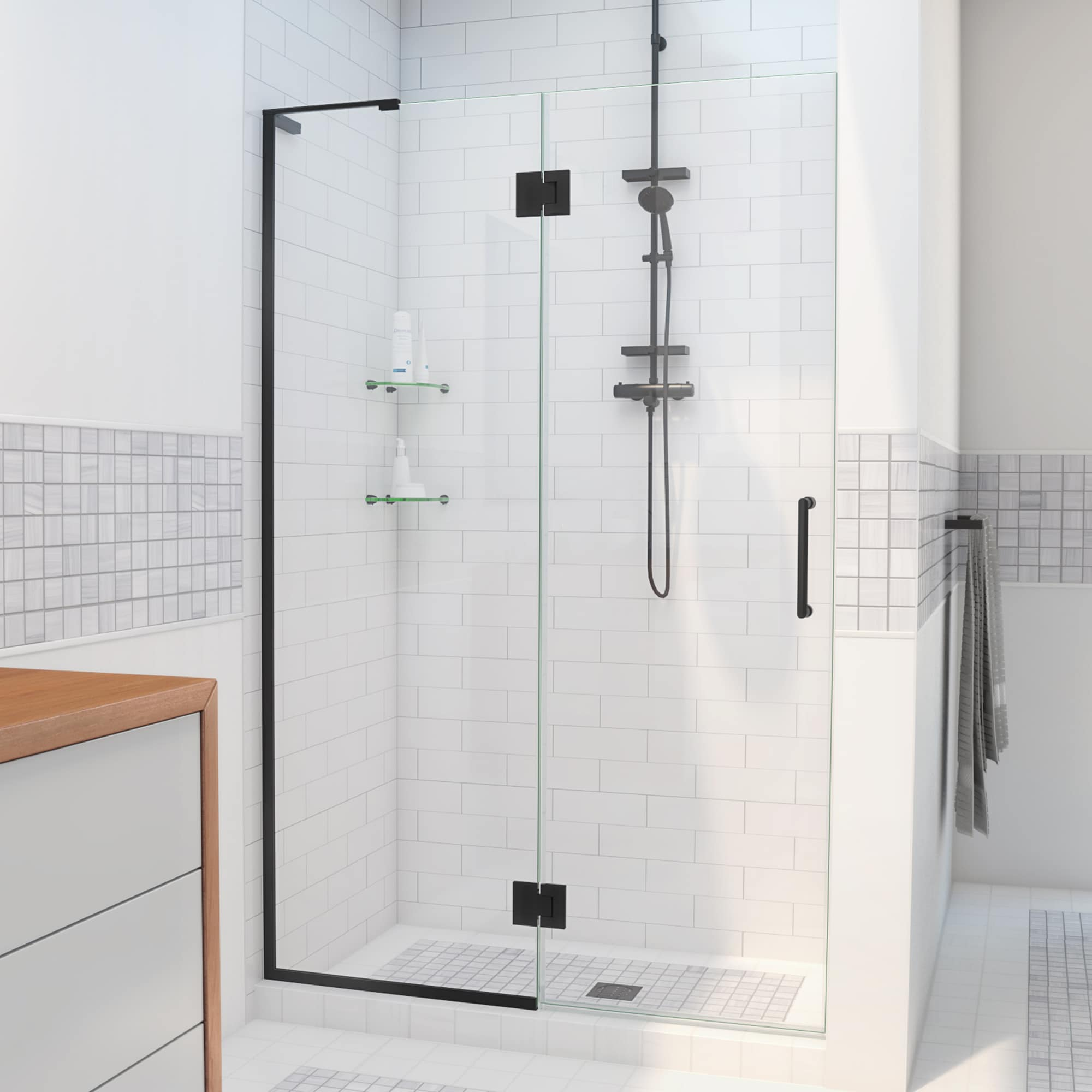 Unidoor-X 24 " W x72" H Hinged Frameless Shower Door