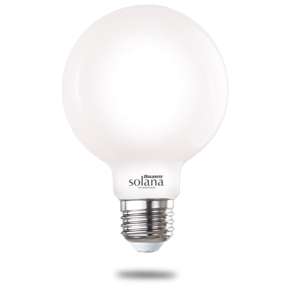Bulbrite Solana 40 Watt Equivalent G25 Smart WiFi Connected 90CRI Globe LED Light Bulb, Milky Finish