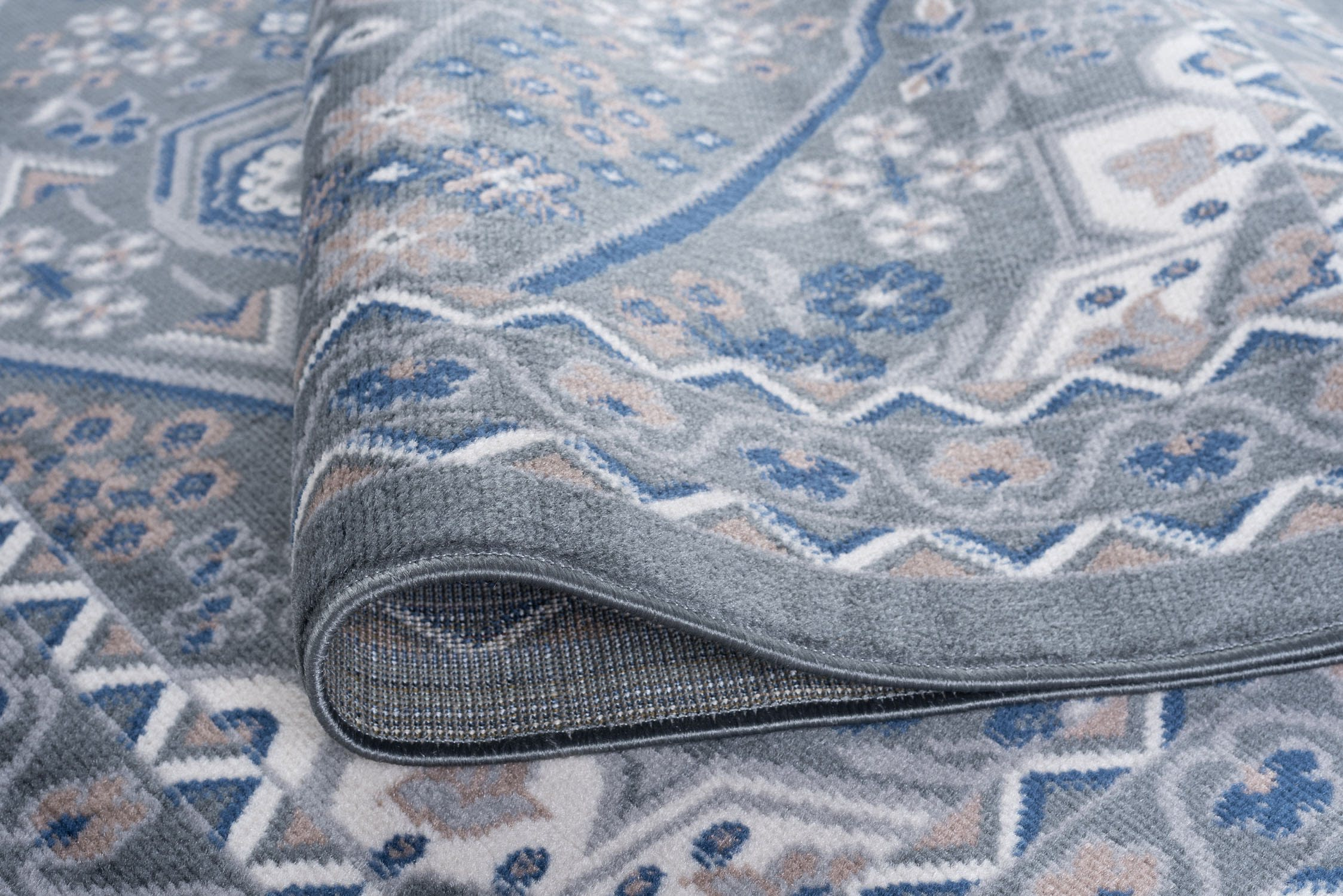 Tayse Hampton Area Rug HMP4009 Traditional Gray Petals Bulbs 5' x 7' Rectangle