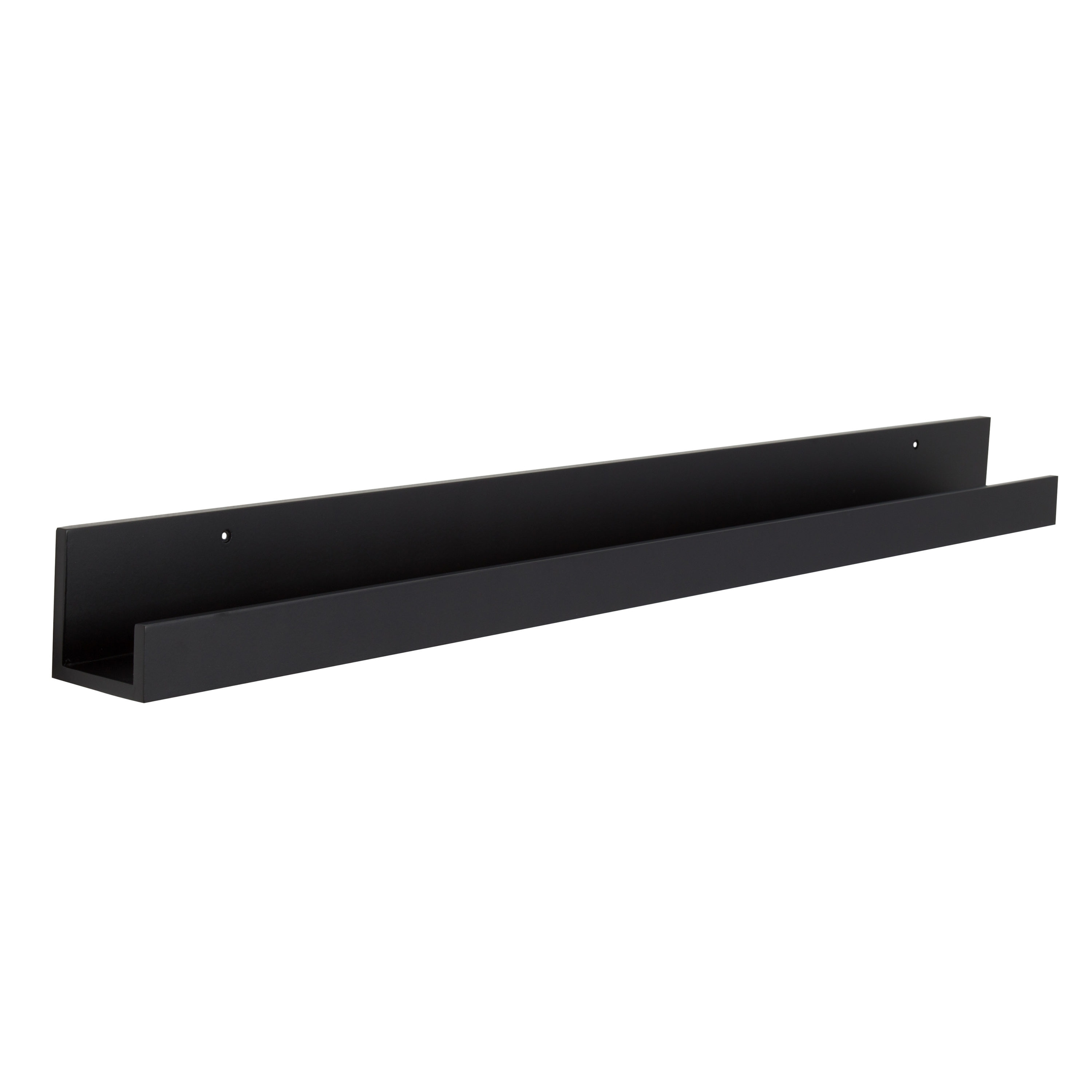 Wood Floating Wall Shelf Picture Frame Holder Ledge, Black