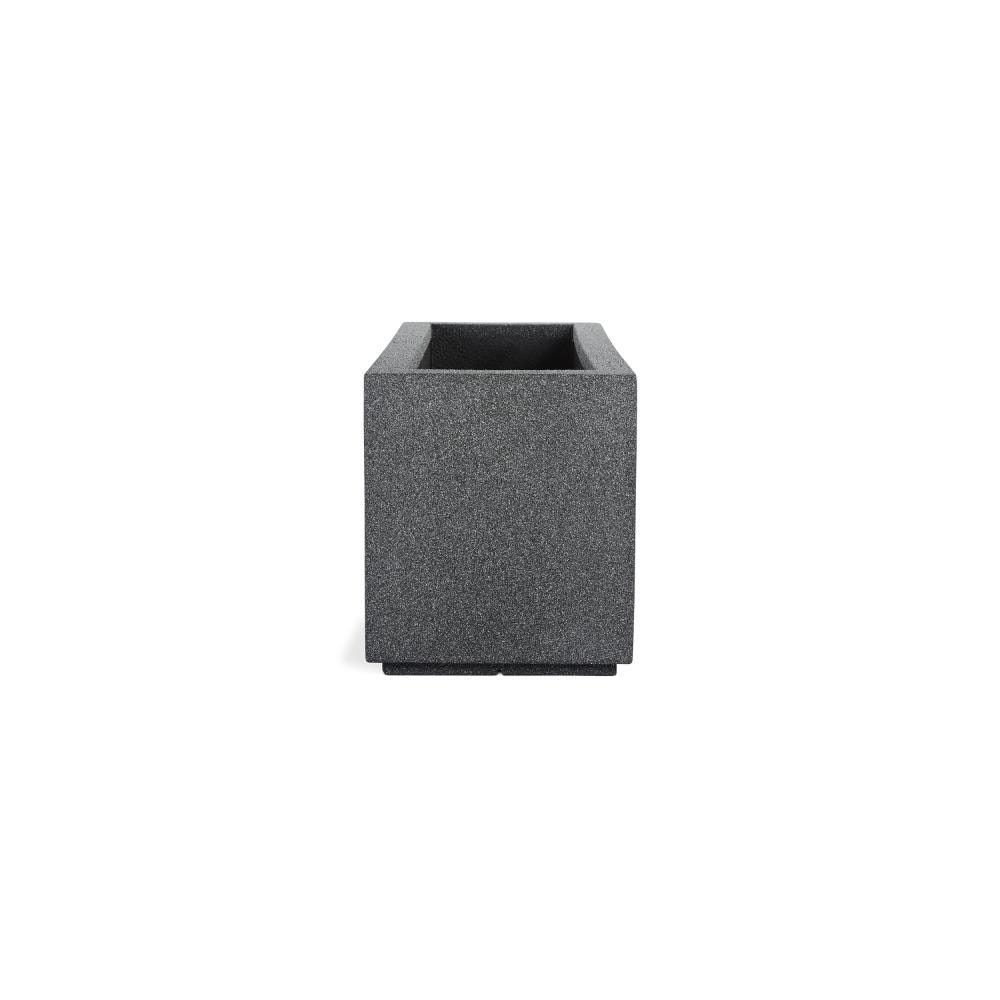 PolyStone Milan Tall Modern Outdoor/Indoor Rectangular Trough Planter, 46" L X 17" W X 19" H, Lightweight, Heavy Duty, Weather Resistant, Polymer Finish, Commercial and Residential (Gray Granite)