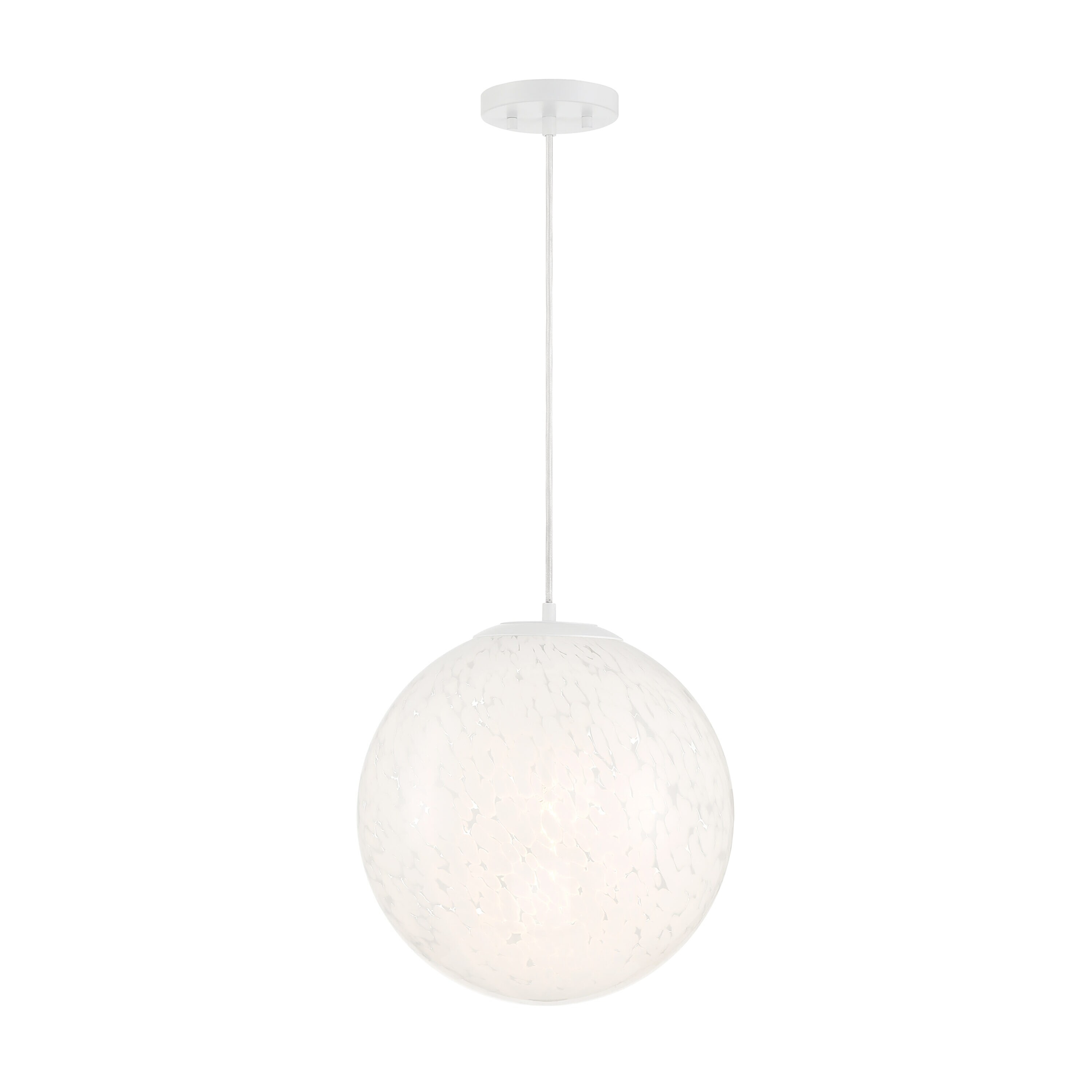 Matte White Globe Pendant Light with Frosted Glass Shade