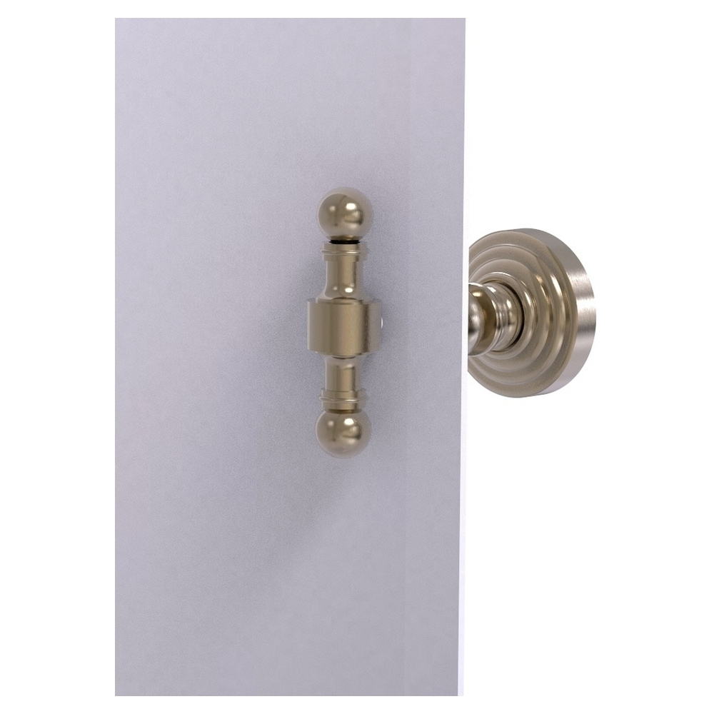 Frameless Rectangular Beveled Edge Tilt Mirror, 21x26 in, Antique Pewter