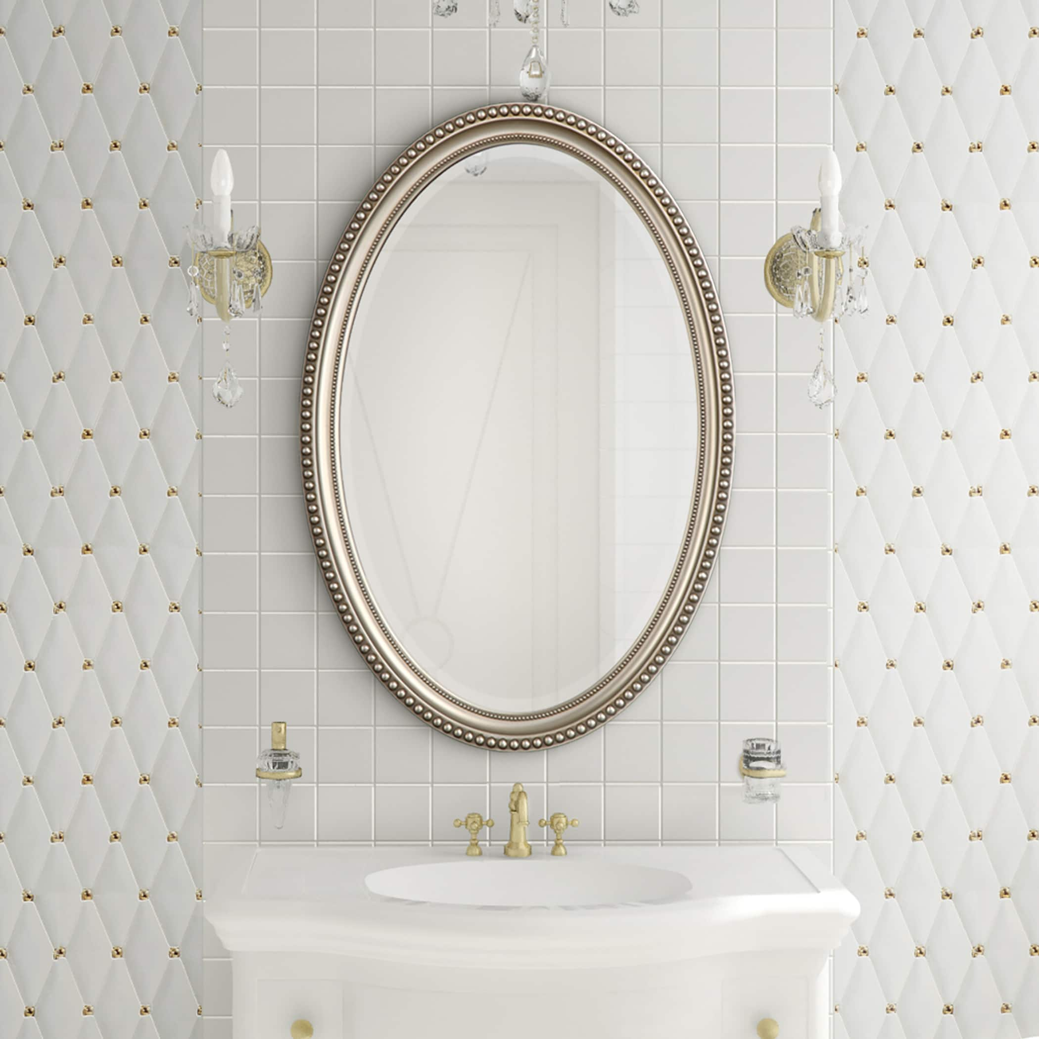 Oval Mirror-32 inches Tall and 22 inches Wide-Silver Finish Bailey Street Home 2607-Bel-5174640