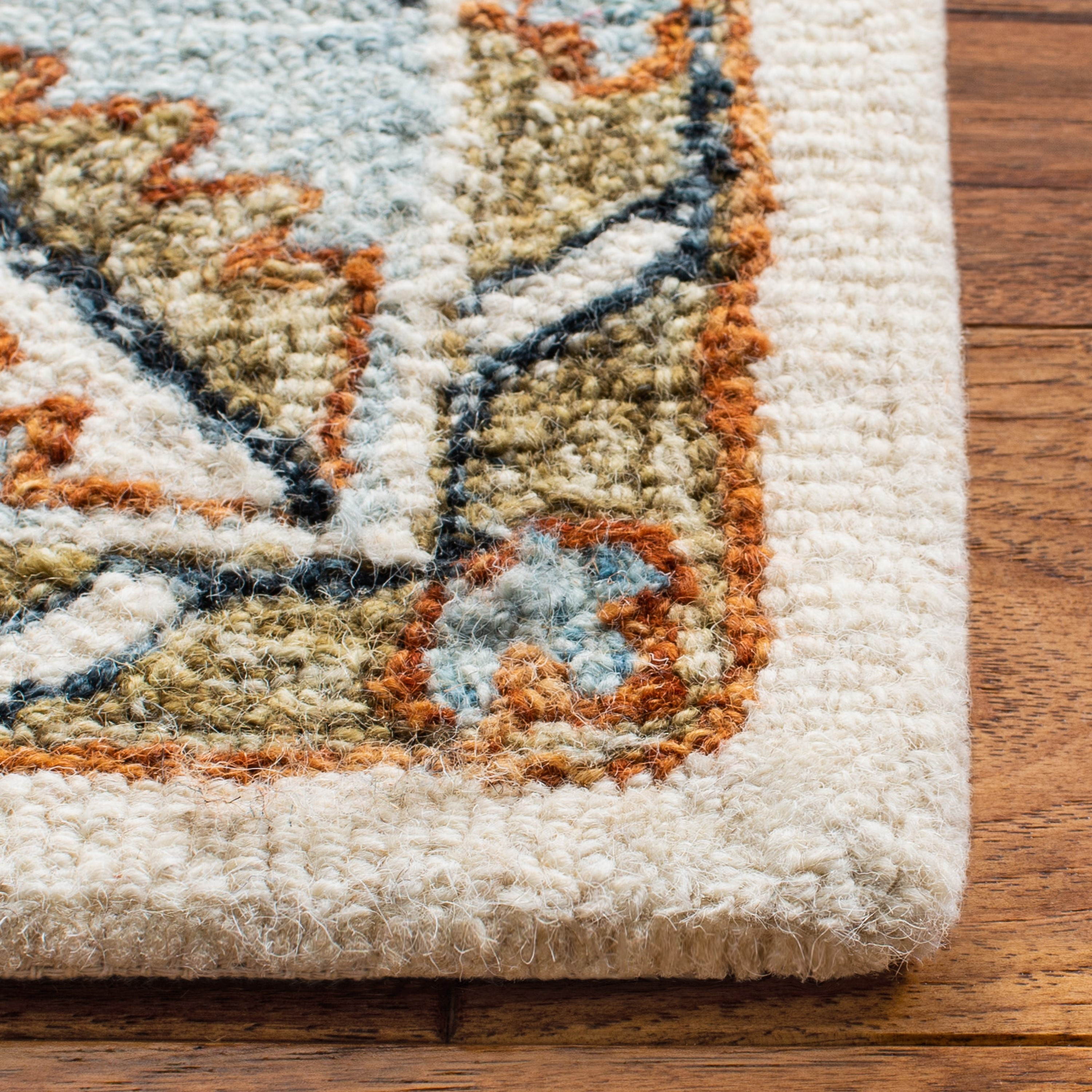 Ivory and Rust Hand-Tufted Wool 9' x 12' Area Rug