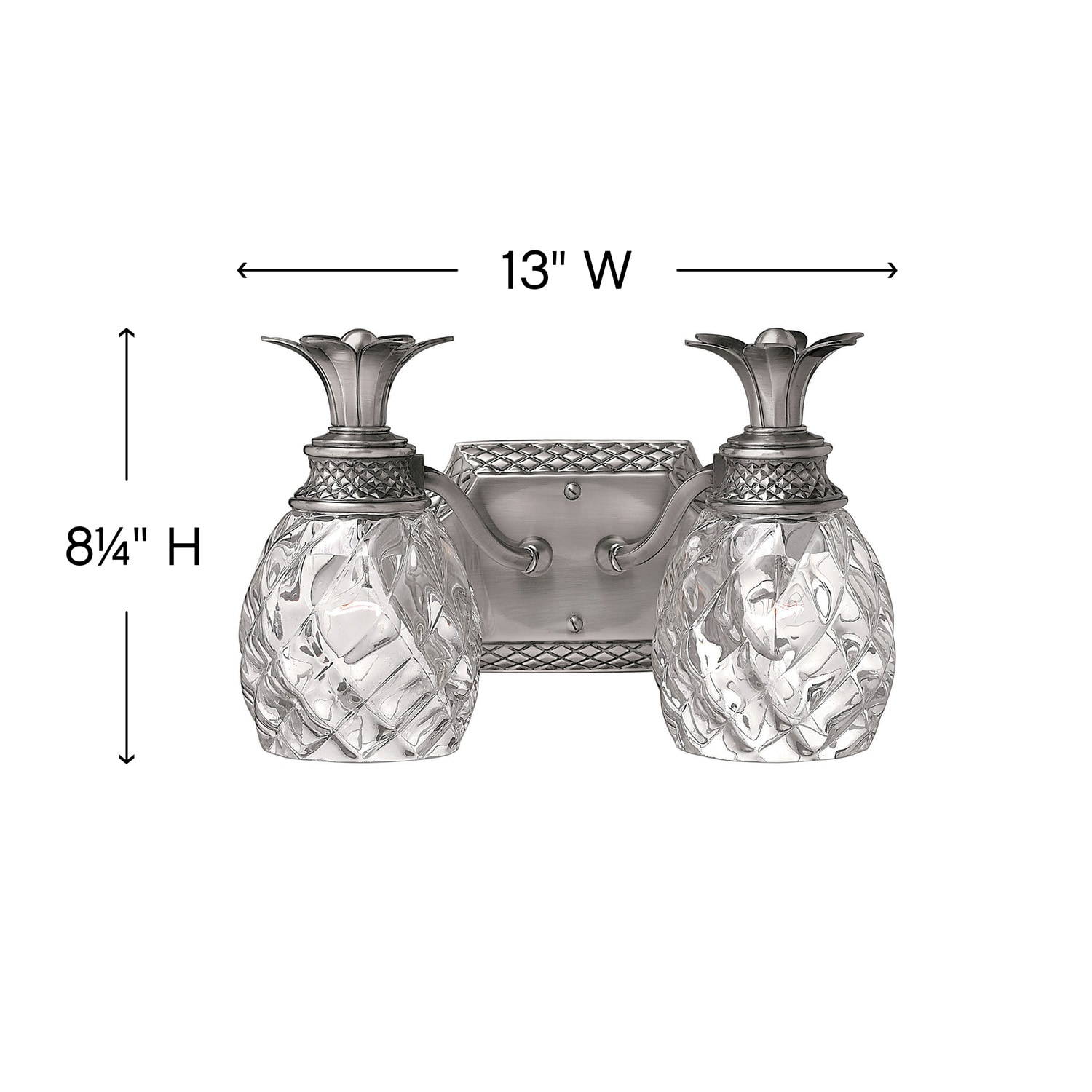 Hinkley Lighting Plantation 2 - Light Vanity in  Polished Antique Nickel