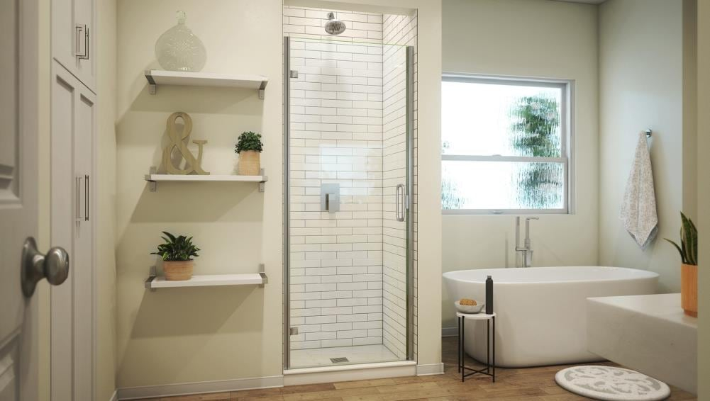 MP Swinging 31" x 67" Hinged Semi-Frameless Shower Door