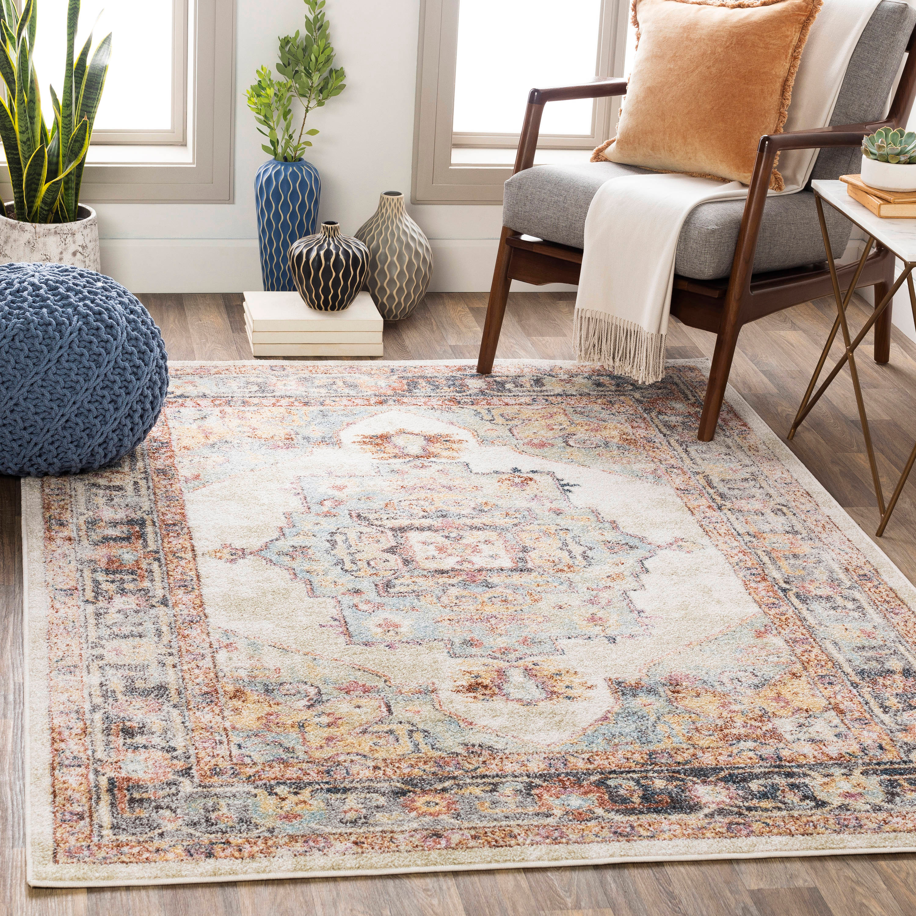 Surya New Mexico NWM-2300 24 x 36" Rectangle Fabric Rug in Multi-Color