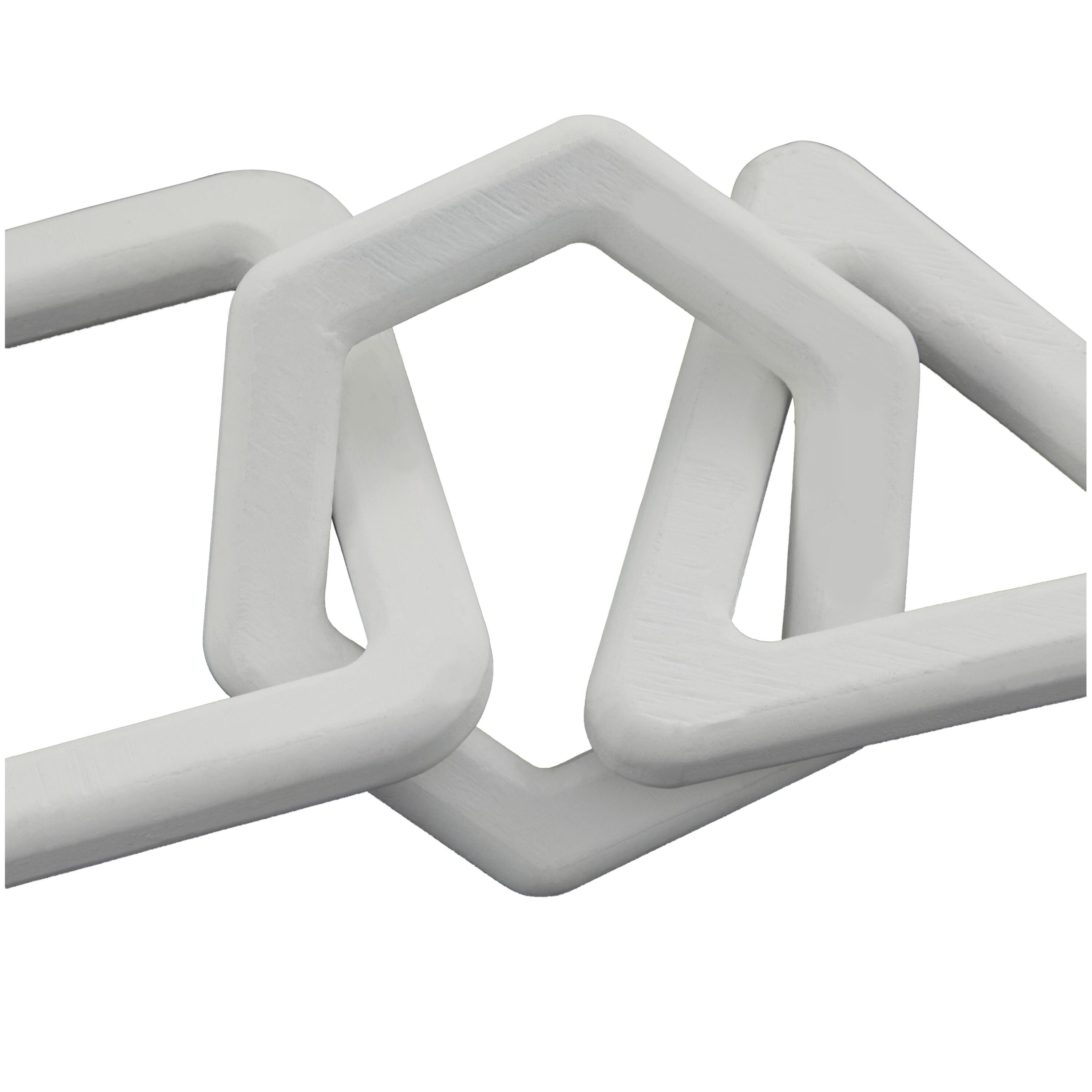 White Wood Modern Chain Sculpture Set of 2