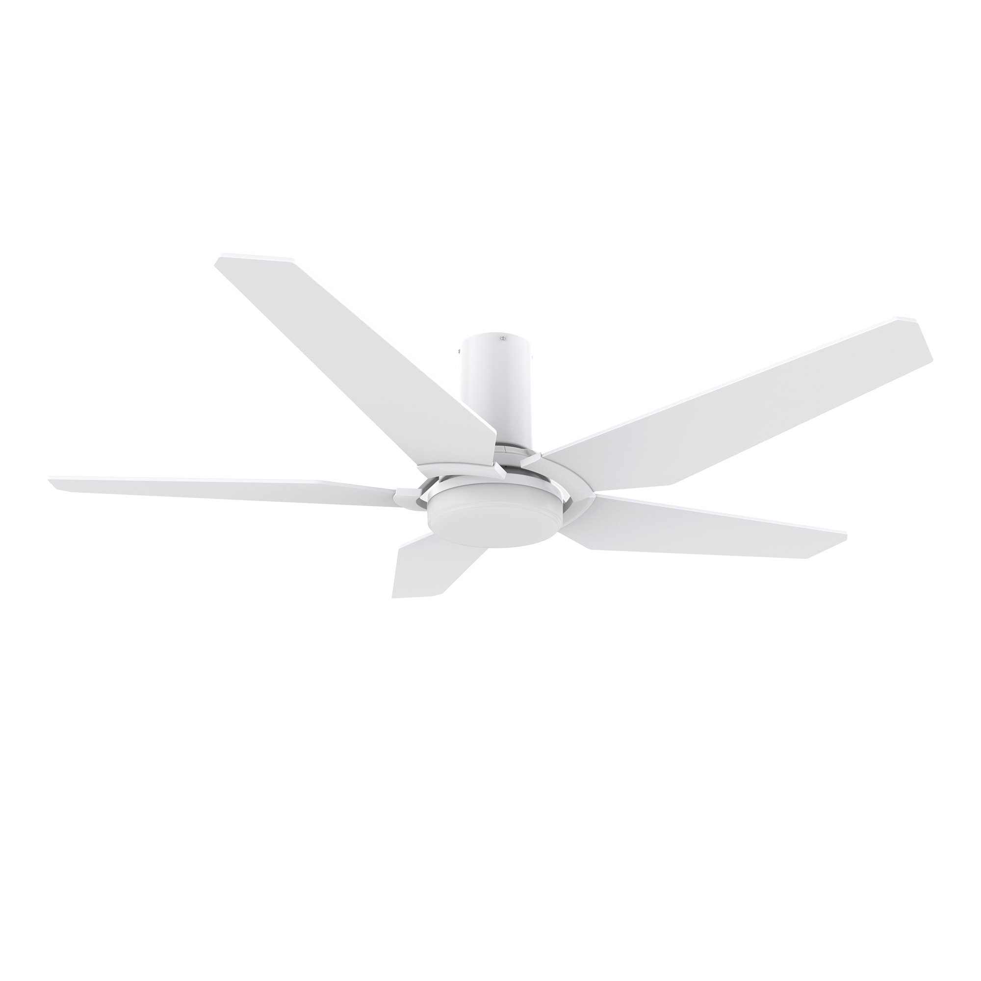 48" 5 Blade White Wifi Ceiling Fan with Light and Remote for Smart Home