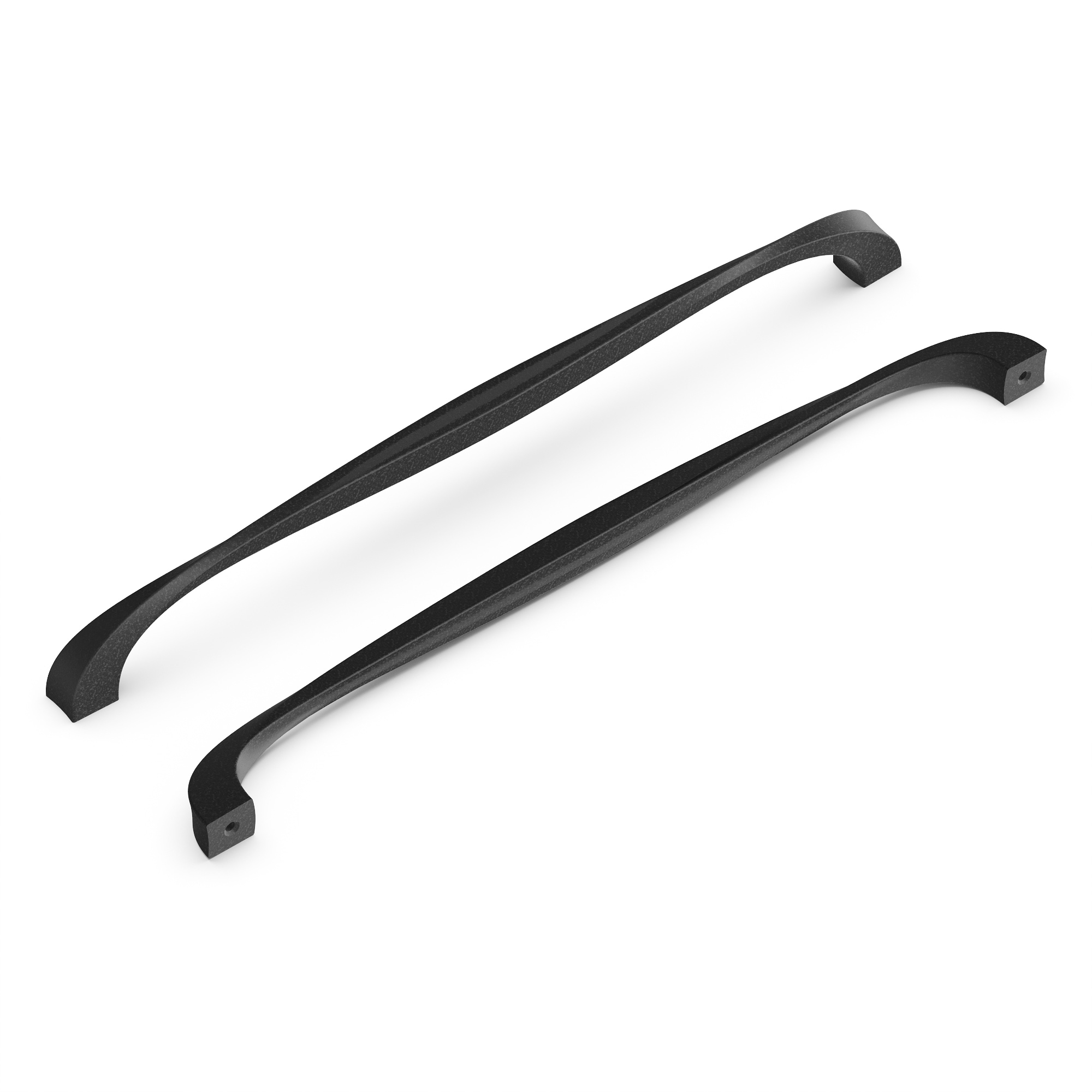 Hickory Hardware 1 Pack Solid Core Kitchen Cabinet Pulls, Luxury Cabinet Handles, Hardware for Doors & Dresser Drawers, 12 Inch Hole Center, Black Iron, Twist Collection