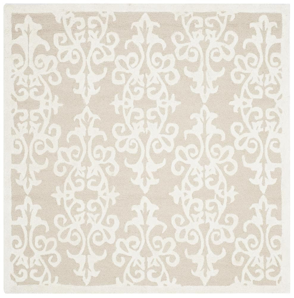 Bella BEL127 Hand Tufted Area Rug - Sand/Ivory - 5'x5' - Safavieh.