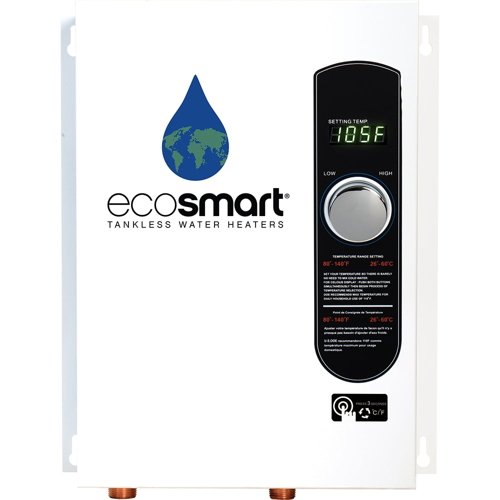 Ecosmart ECO 24 24 KW at 240-Volt Electric Tankless Water Heater with Patented Self Modulating Technology, 17 x 17 x 3.5
