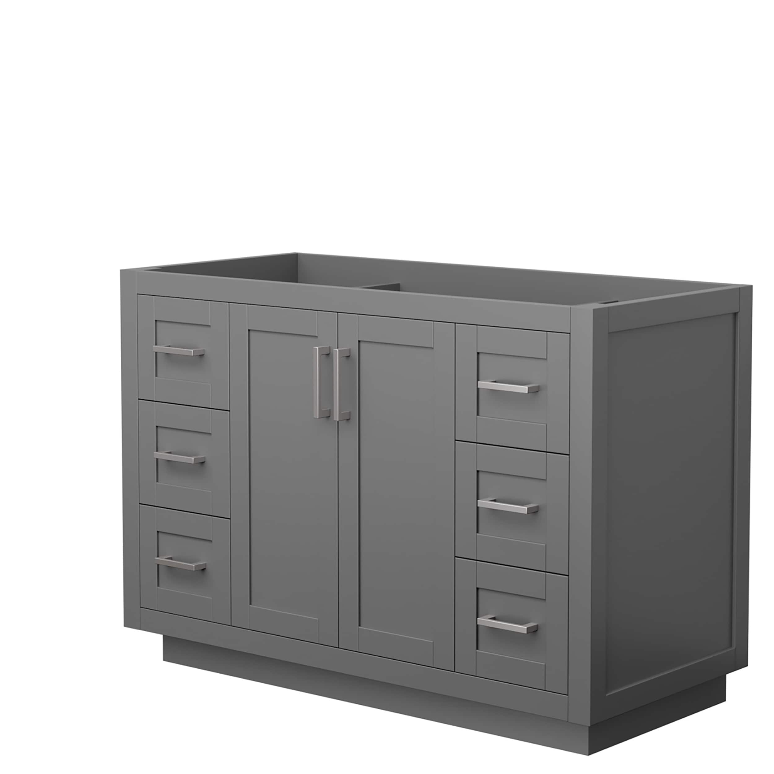 Miranda 48-Inch Dark Gray Freestanding Bathroom Vanity with Brushed Nickel Trim