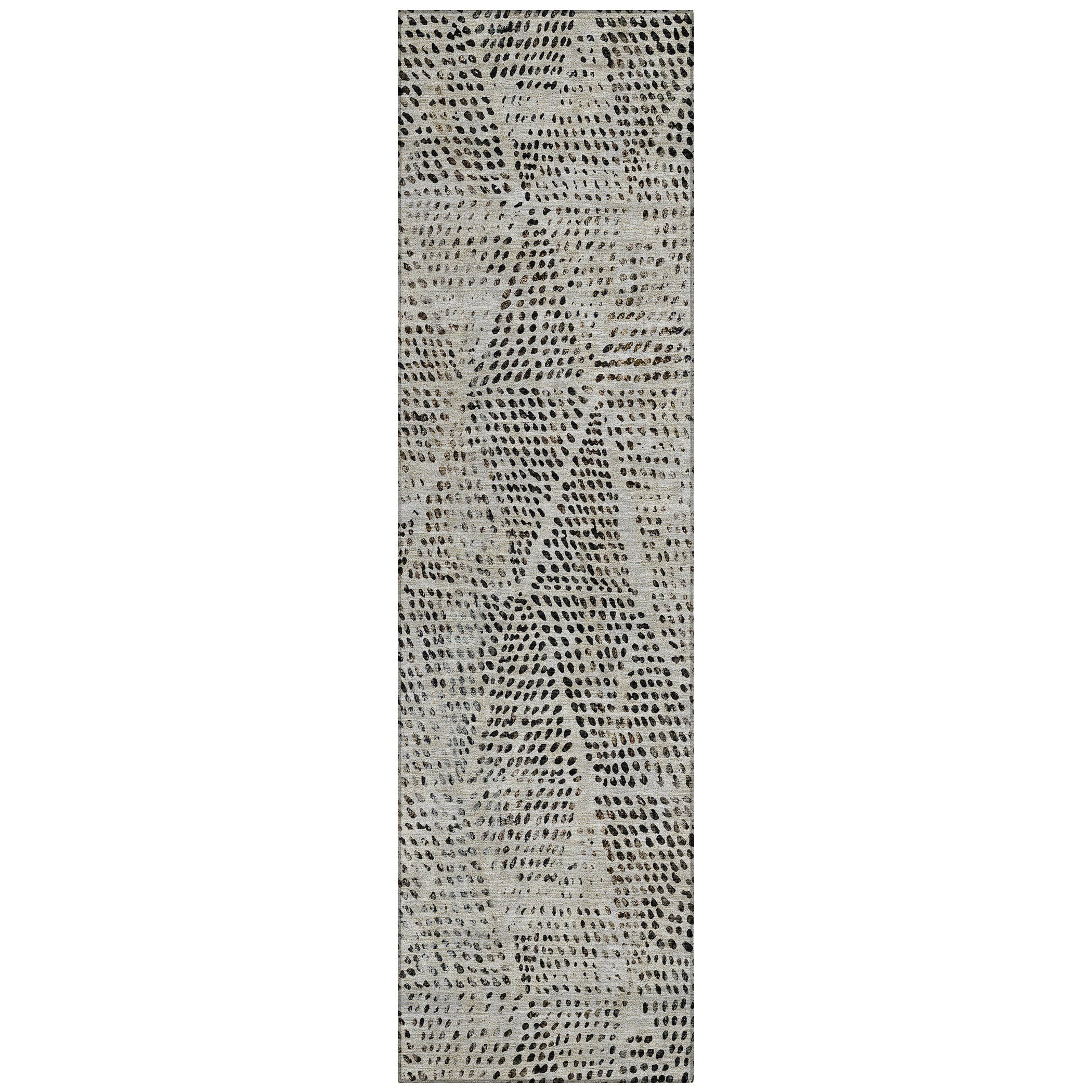 Addison Gray Synthetic Diamond Pattern Machine Washable Runner Rug