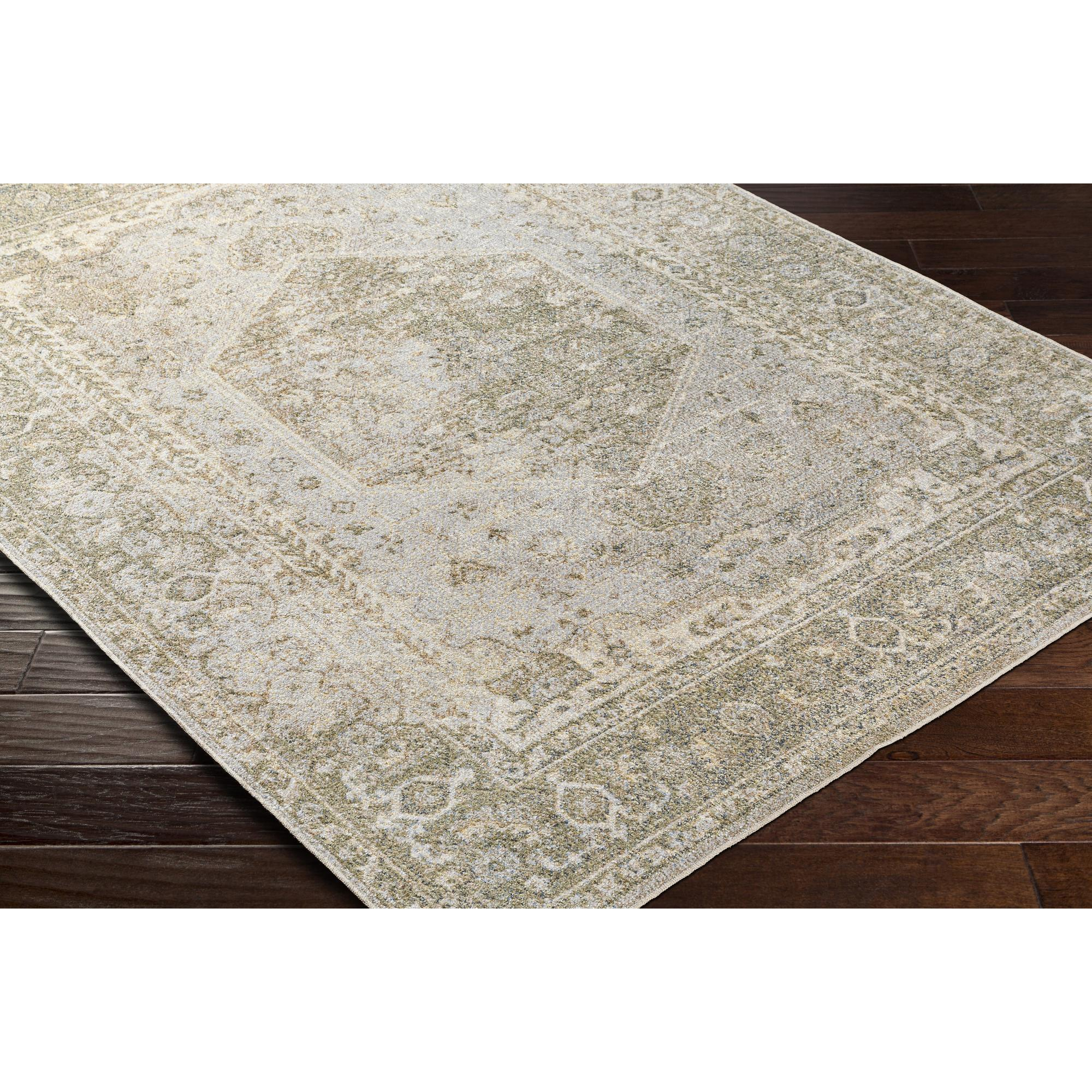 Lillian Traditional Gray 87" x 31" Synthetic Runner Rug