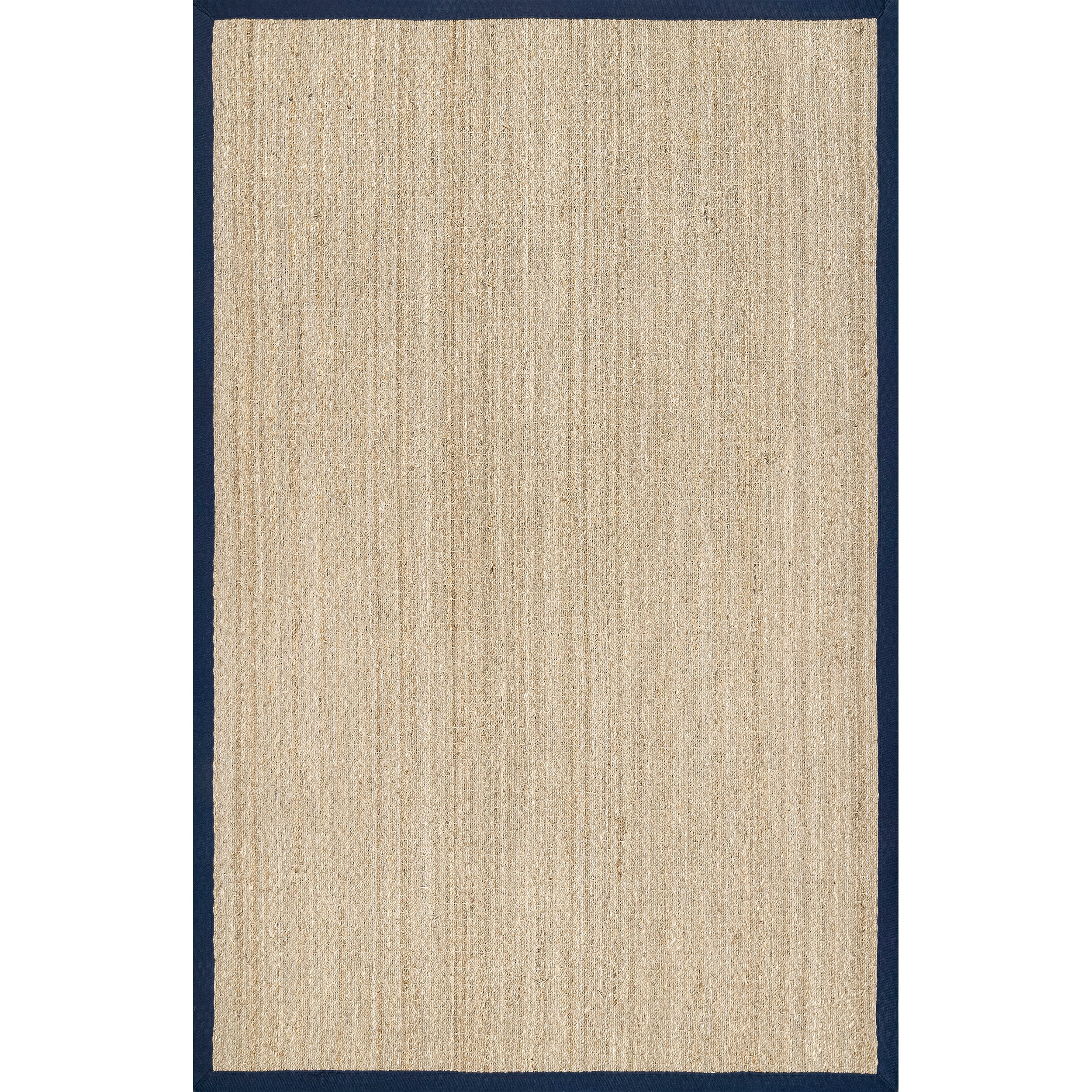 nuLOOM 3x5 Elijah Seagrass Area Rug, Navy, Solid Farmhouse Style, Cotton Bordered, Basketweave, Natural Fiber, For Bedroom, Dining Room, Living Room, Hallway, Office, Kitchen, Entryway