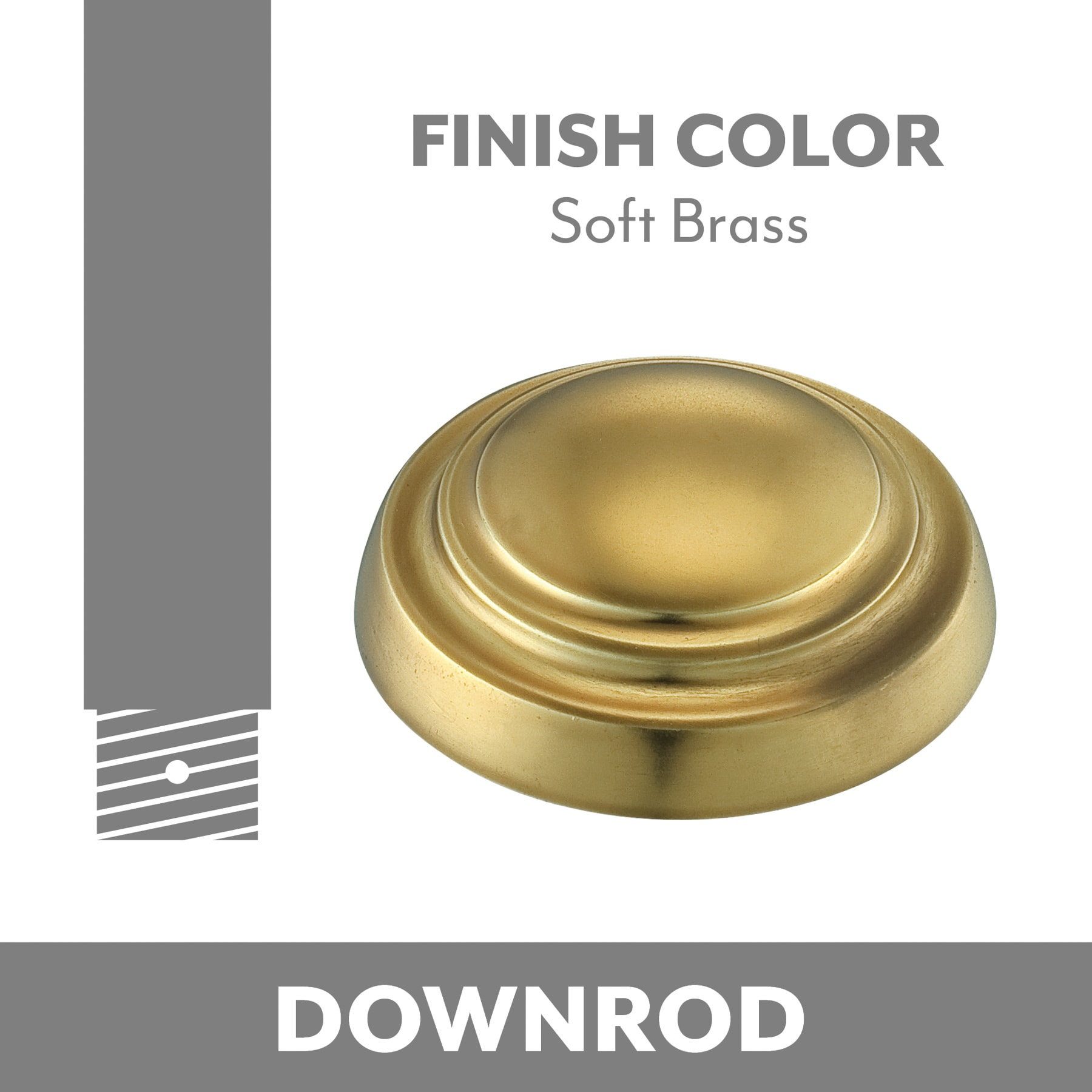 DR548-SBR-Minka Aire Fans-Accessory - Ceiling Fan Downrod-48 Inch Down Rod Length-Soft Brass Finish