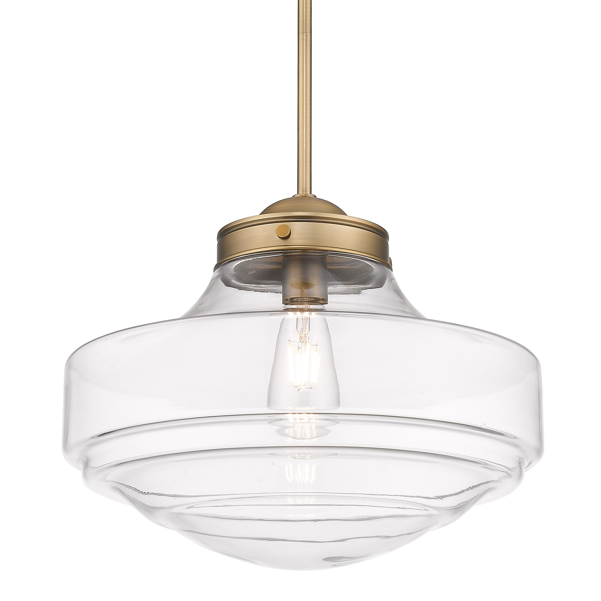 Modern Brass Finish Clear Glass Large Pendant Light