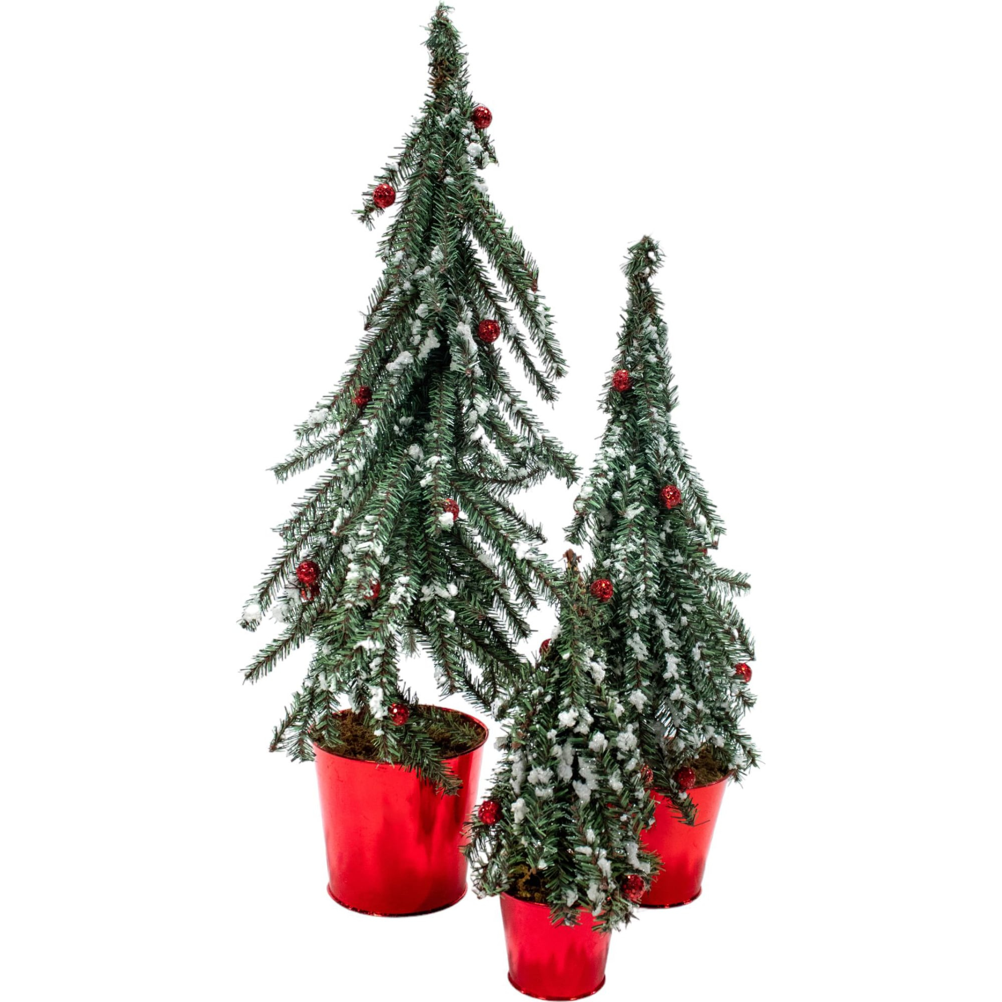 Merrily  Flocked Alpine Tabletop Tree - 3 Piece