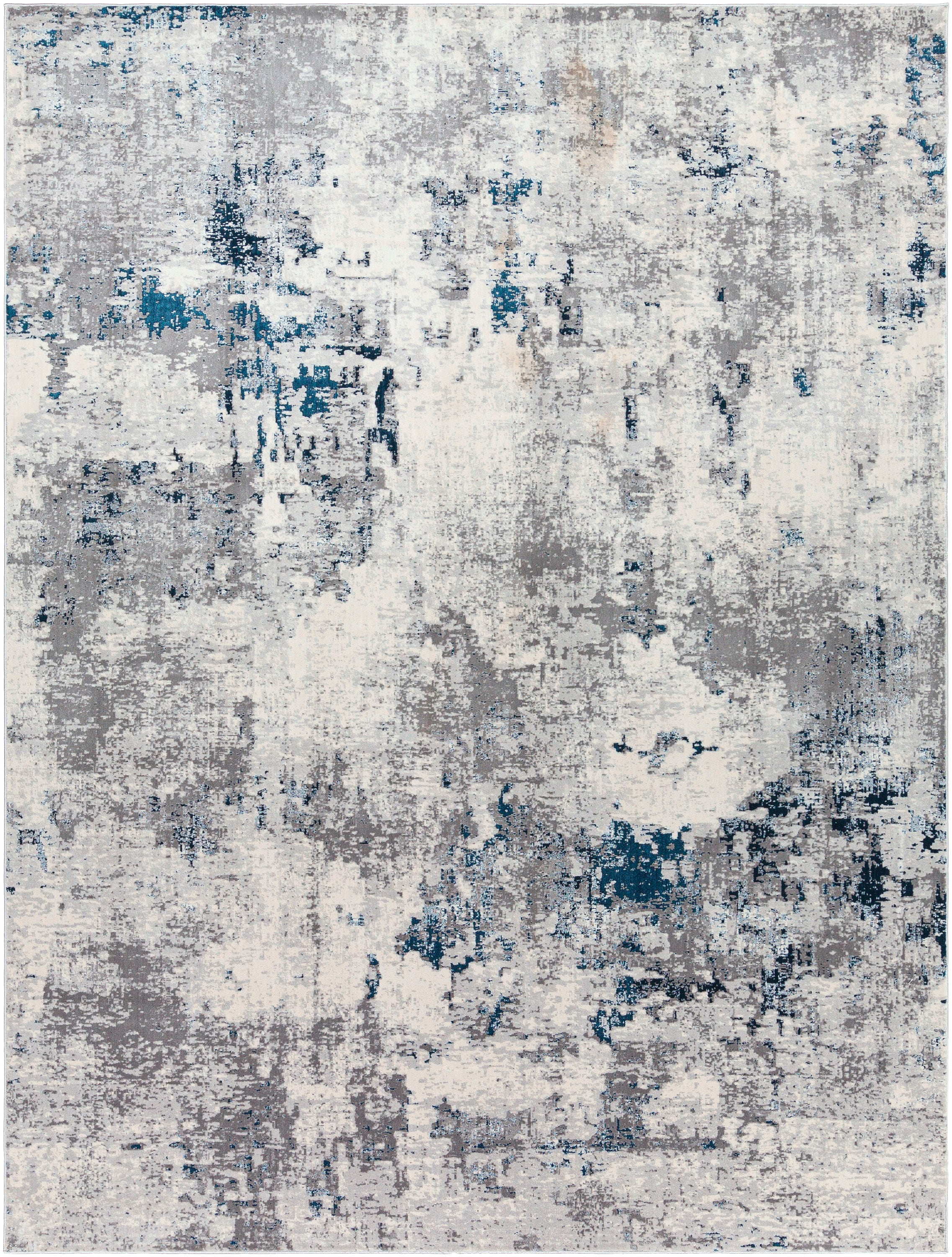 Aisha Blue Rectangular Reversible Washable Synthetic Rug