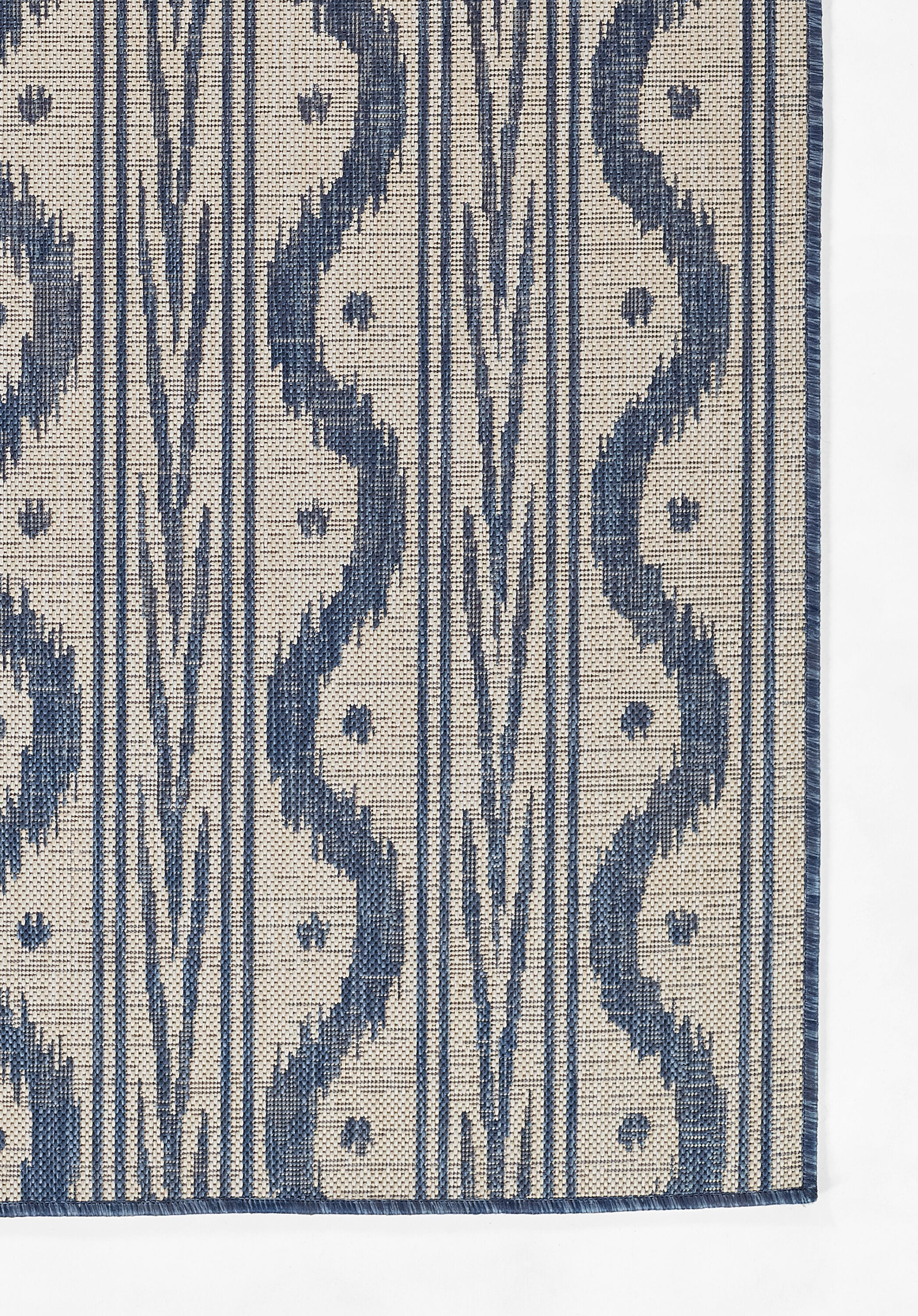 Momeni Riviera Geometric Blue Indoor Outdoor Rug 2' X 3'