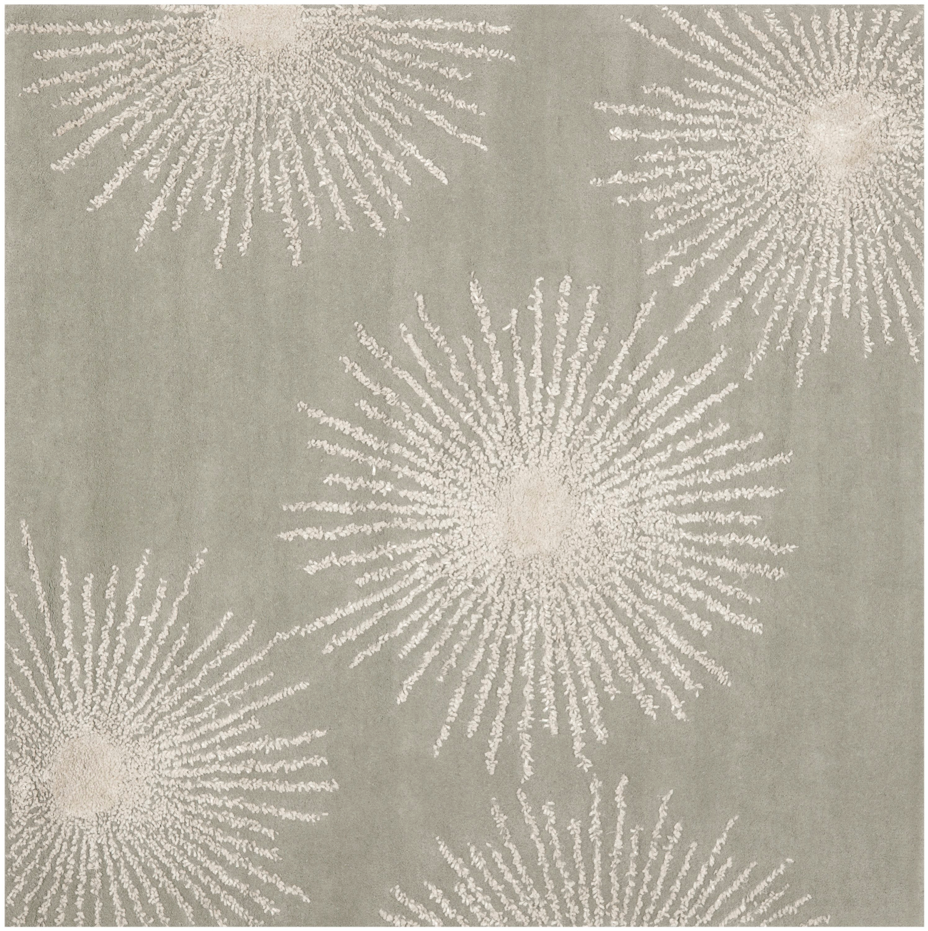 Soho SOH712 Hand Tufted Area Rug - Grey/Ivory - 6'x6' - Safavieh.