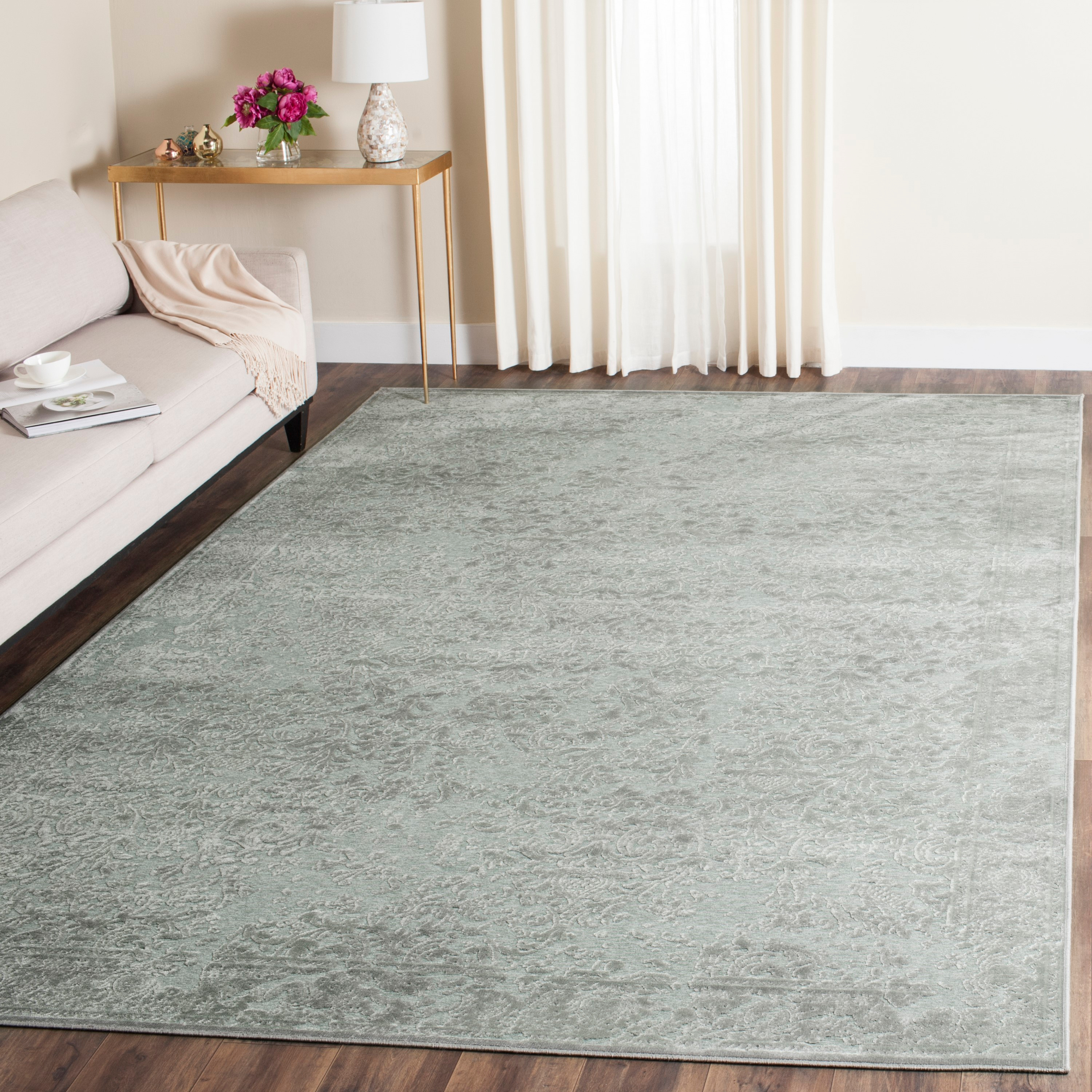 SAFAVIEH Paradise Konnor Traditional Area Rug, Light Grey/Spruce, 8' x 11'2"