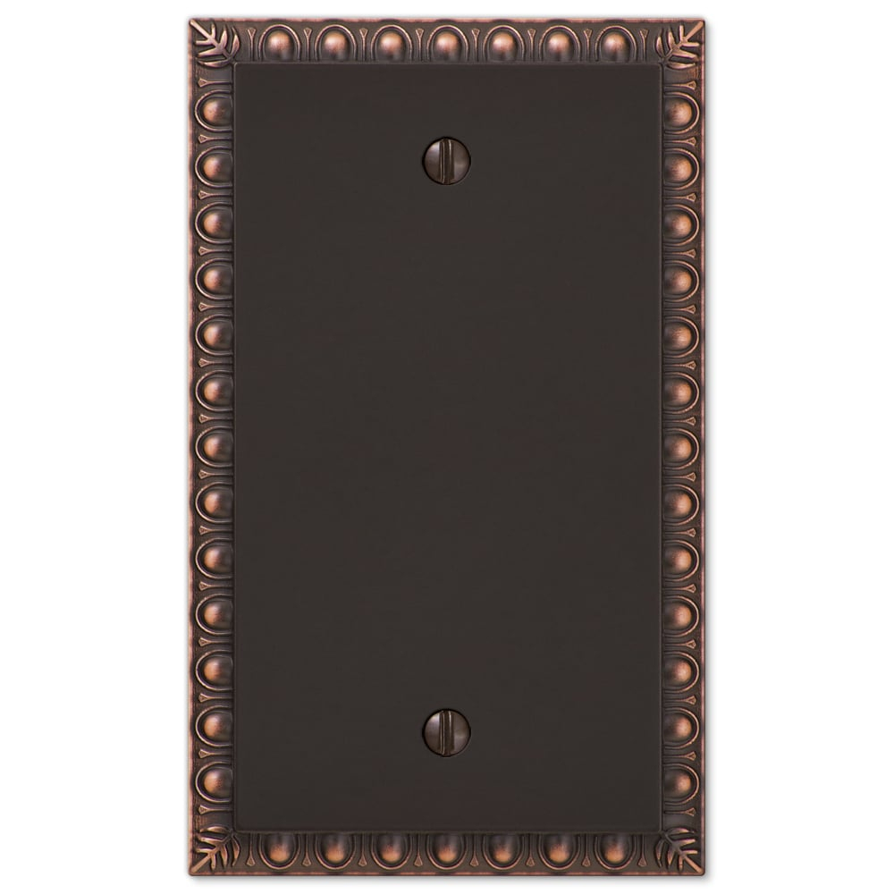 Amerelle 90BVB Egg & Dart Wallplate, 1 Blank, Cast Metal, Aged Bronze, 1-Pack