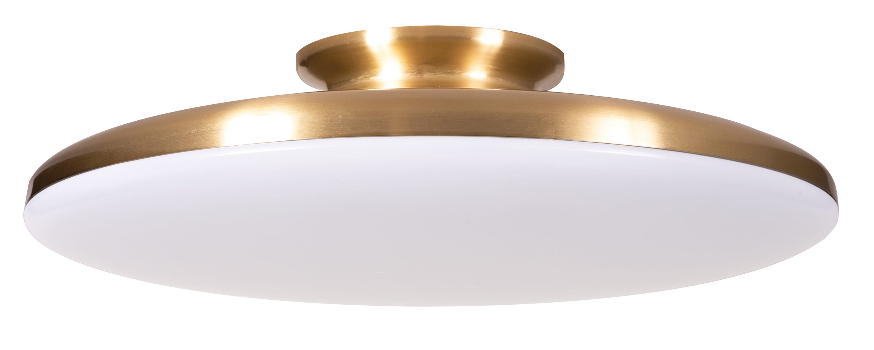 AFX  Skye LED Flush Mount with White Acrylic 25 Satin Brass Medium 15 inch Satin Brass