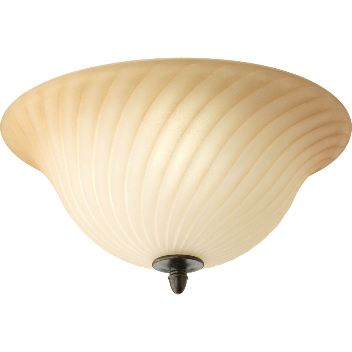Kensington Forged Bronze Flush Mount Ceiling Light with Caramel Glass