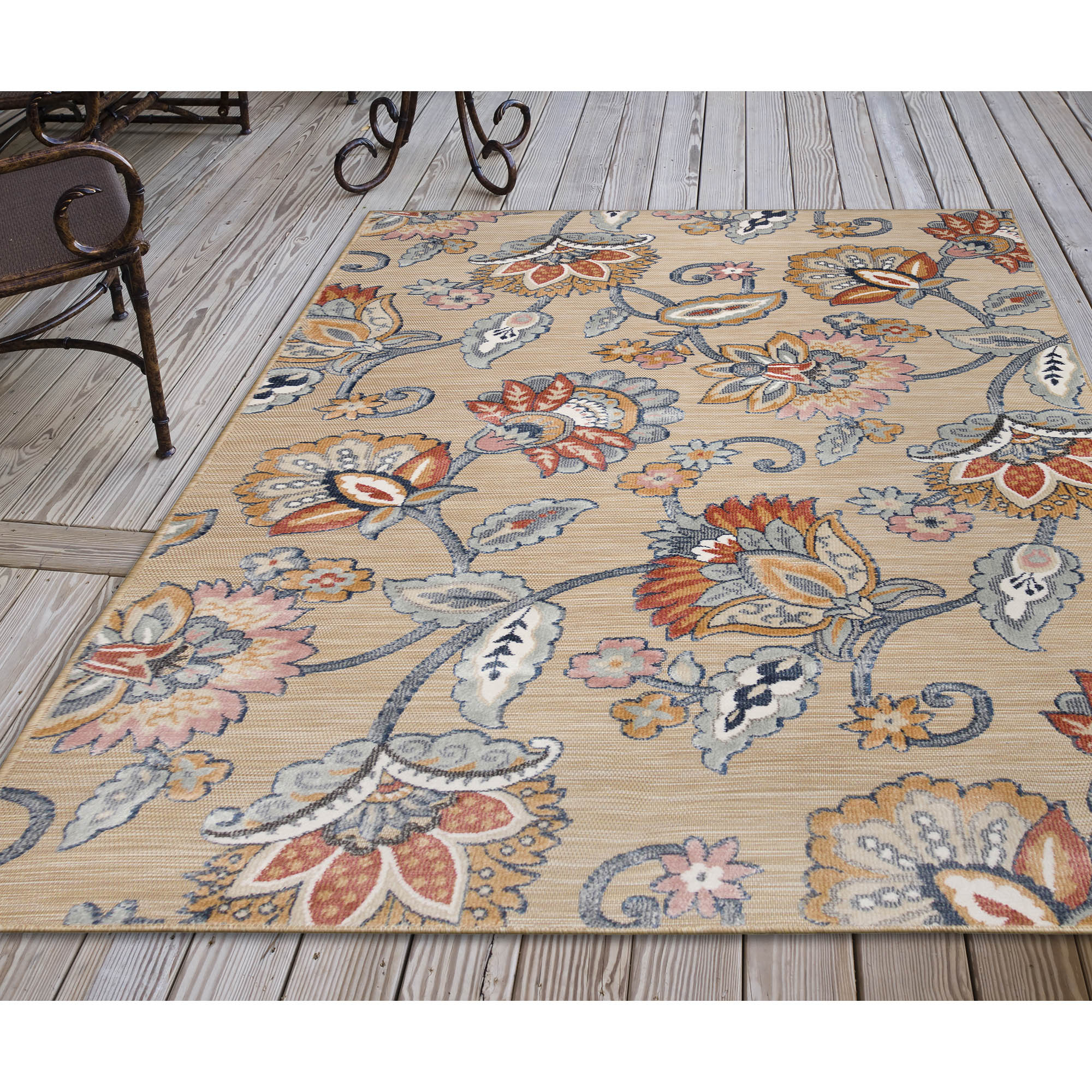 Canyon Navy Stripe 30" Rectangular Synthetic Easy-Care Rug