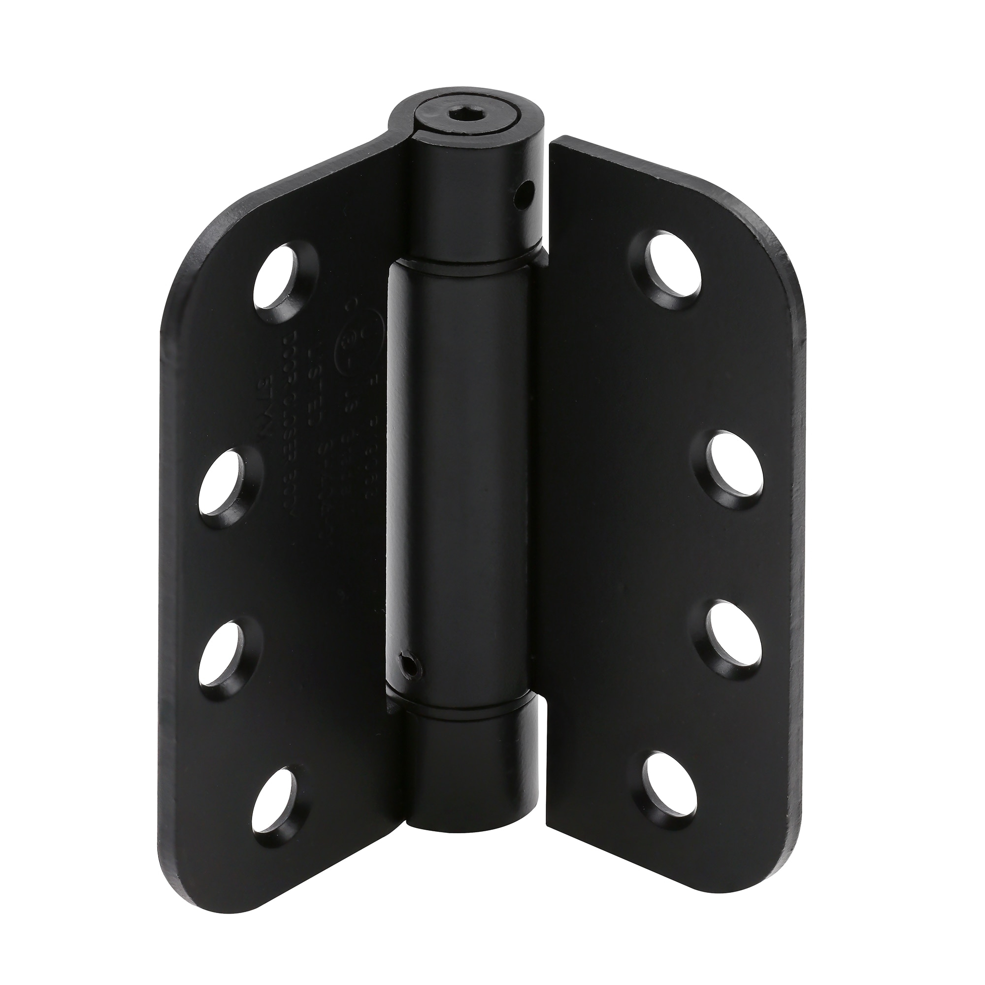 Prime-Line Door Hinge Commercial UL Adjustable Self-Closing Spring Hinge, 4 in. x 4 in. with 5/8 in. Radius Corners, 4 Holes per Leaf with Screws, .130 in. Gauge (Set of 3)