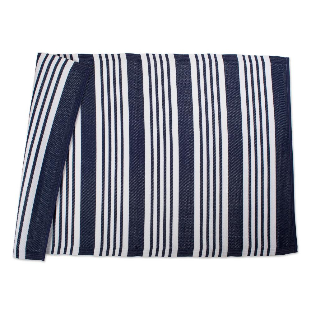 DII Outdoor Rug Collection Reversible Woven Polypropylene Mat, 4x6-Feet, Nautical Blue