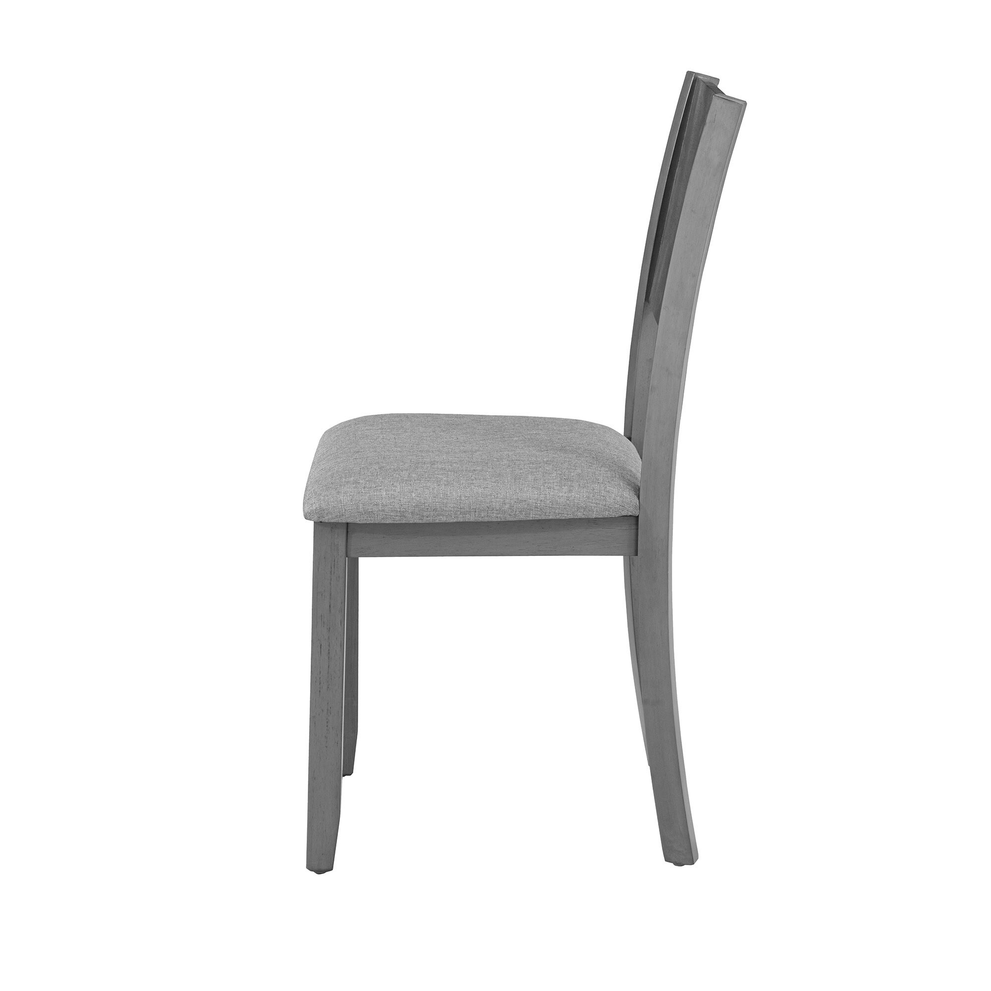 Kamsly Kitchen Island Dining Chairs Set of 4, 4pcs Upholstered Dining Room Chair, Sturdy Solid Wood Frame Kitchen-Chair with Padded Seat & Backrest, Gray