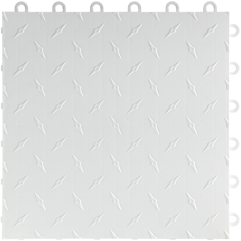 12 in. W x 12 in. L Artic White Diamondtrax Home Modular Polypropylene Flooring (10-Tile/Pack) (10 sq. ft.)