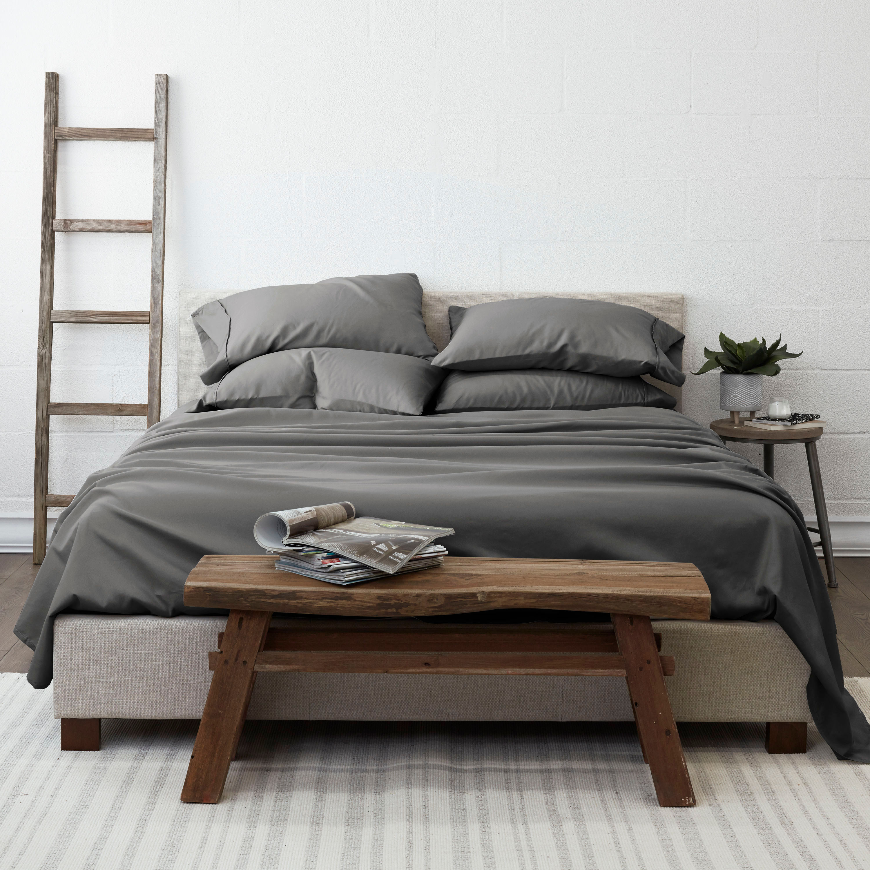 Linen Market Twin Sheet Set 4 Piece - Ultra Comfortable & Breathable Cooling Twin Bed Sheets - Deep Pocket & Wrinkle-Free Sheets Fits 16" Mattress - Extra Soft & Oeko-TEX Certified - Gray
