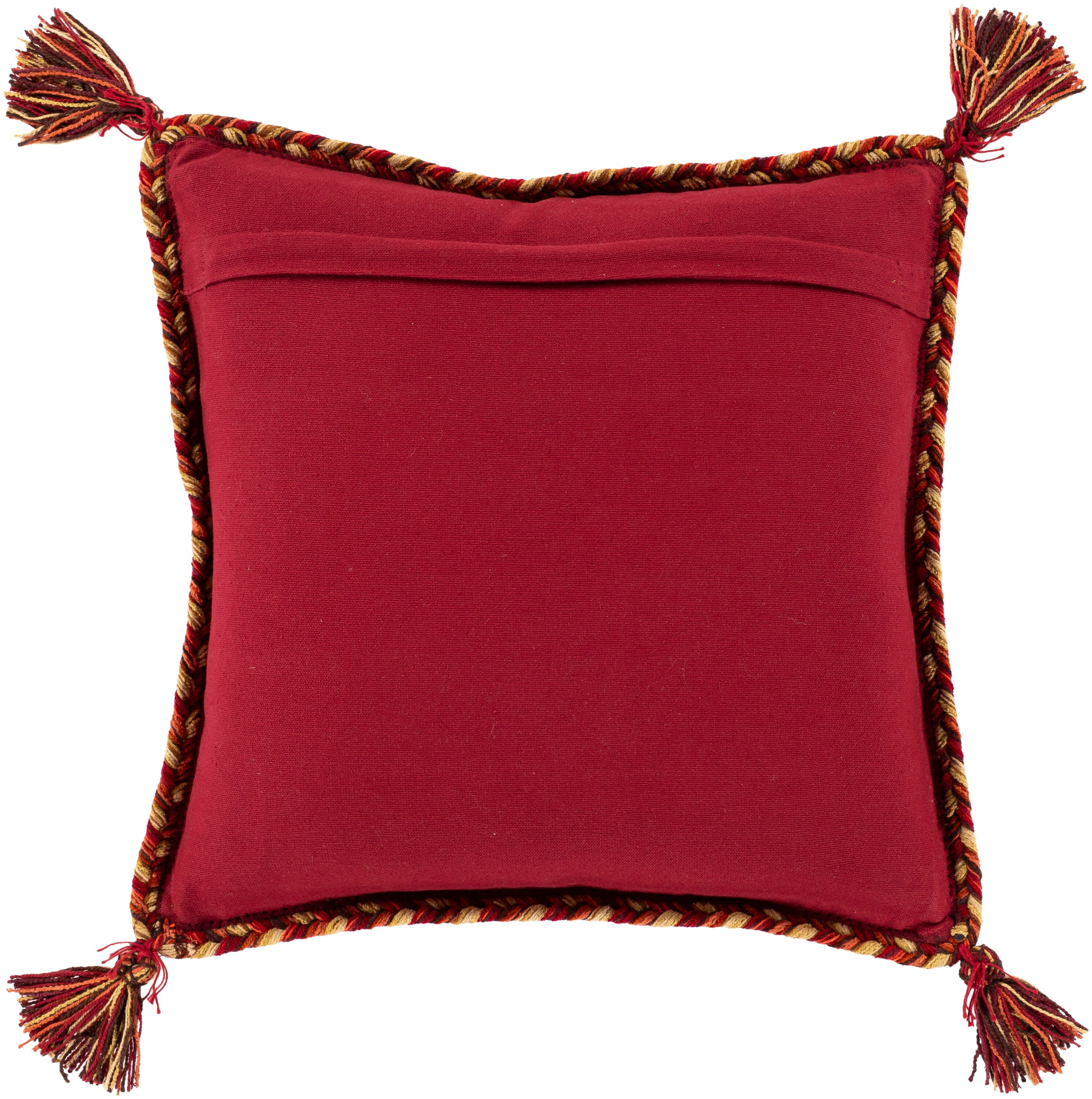18'' Square Soft Tassel-Trimmed Geometric Stripe Throw Pillow