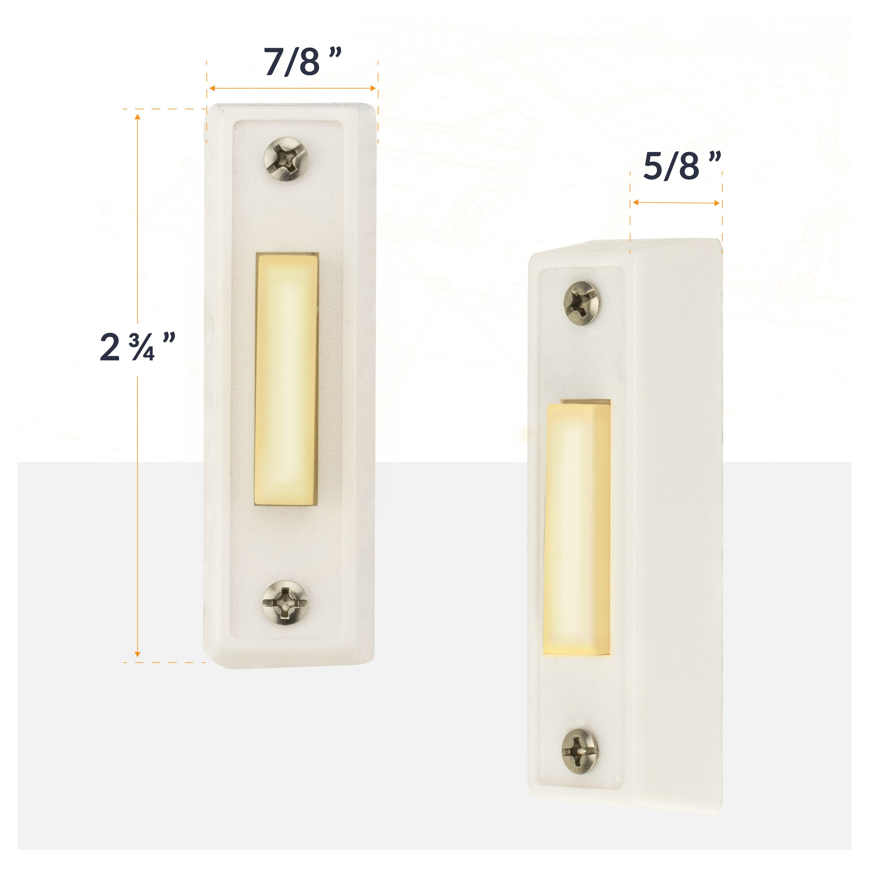 Newhouse Hardware White Doorbell replacement button