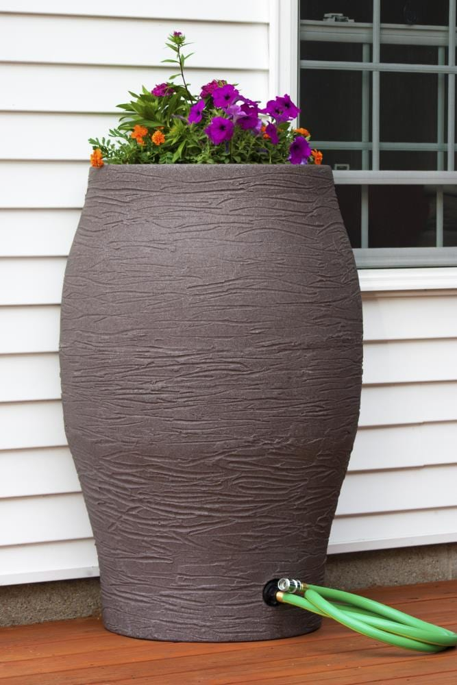 EMSCO Group EMSCO Group Weather Resistant Plastic Rain Barrel and Hose with Diverter Kit