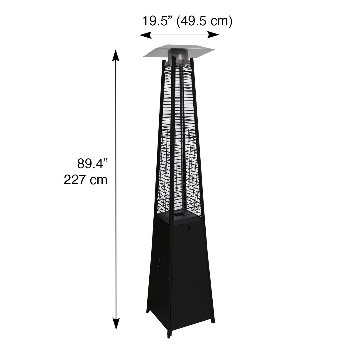 Blue Sky Outdoor Living 42,000 BTU Standing 360° Pillar of Flame Gas Outdoor Patio Heater, Black