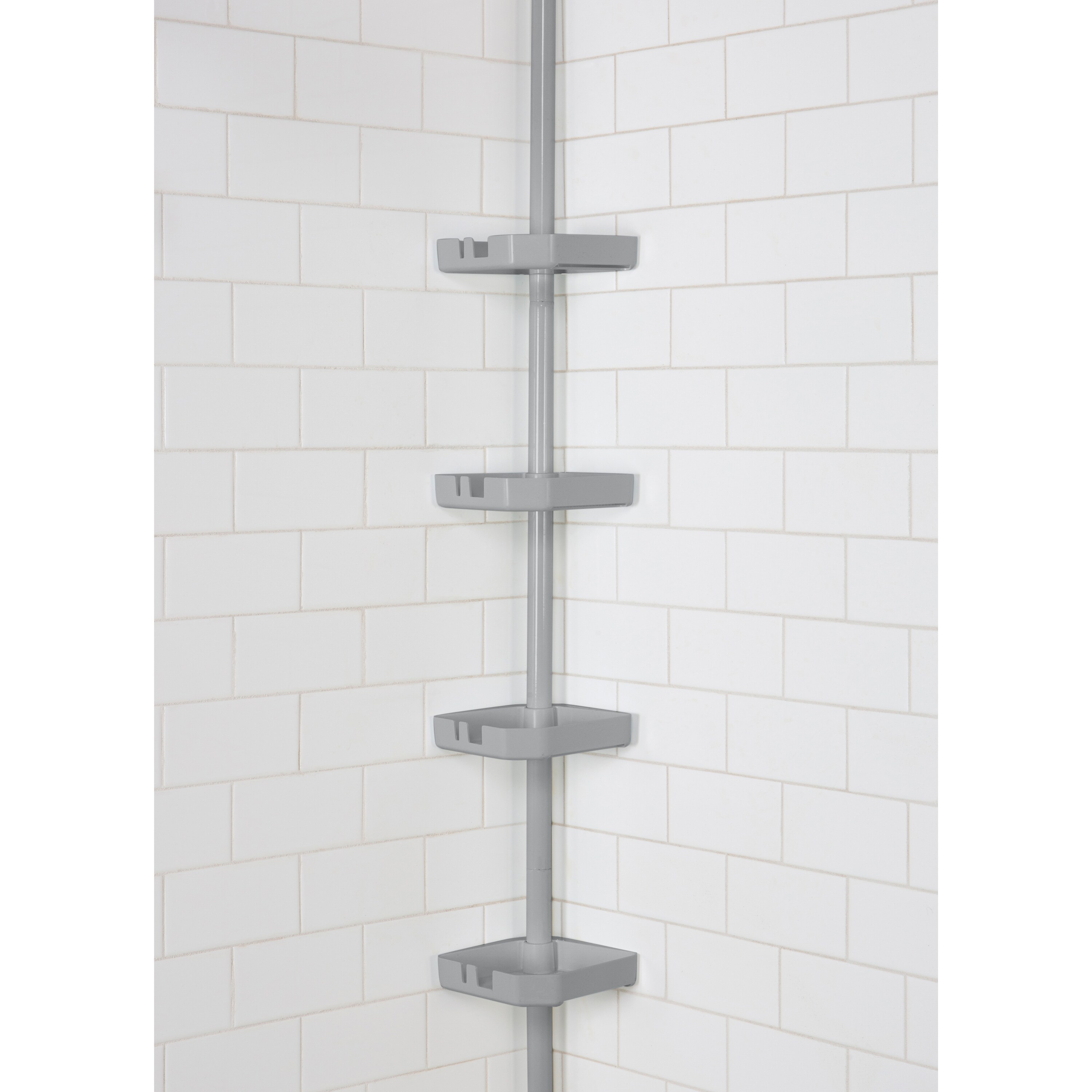 Bath Bliss 4 Tier Corner Shower Organizer Caddy in Grey