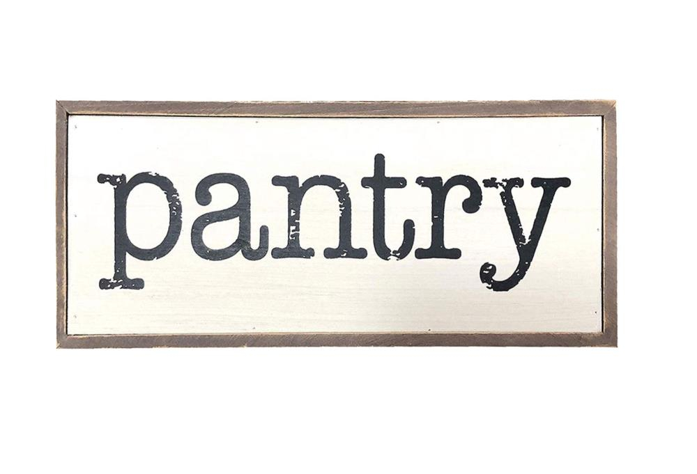 Parisloft Pantry Rustic Wood Block Sign, Small Farmhouse Tabletop Decor for Kitchen