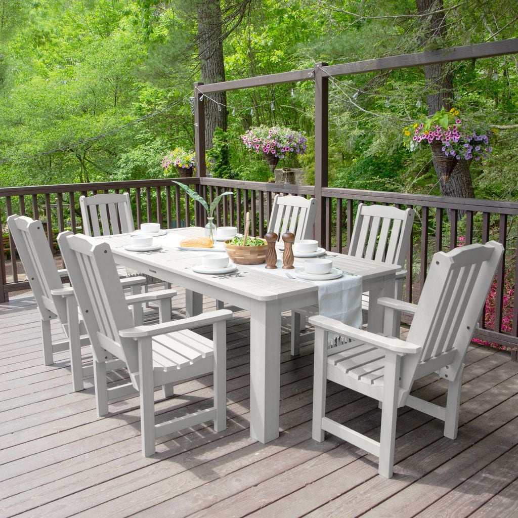 Highwood 7-pc Lehigh Dining Set - 42" x 84" Rectangle Table, Dining Height, Outdoor, Eco-friendly, Synthetic Wood